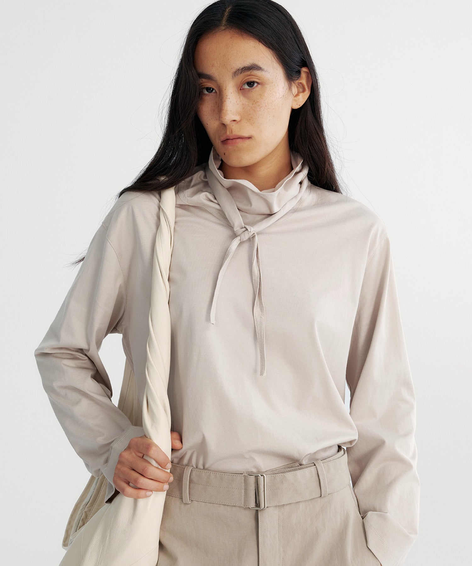 リボンカラープルオーバーカットソー