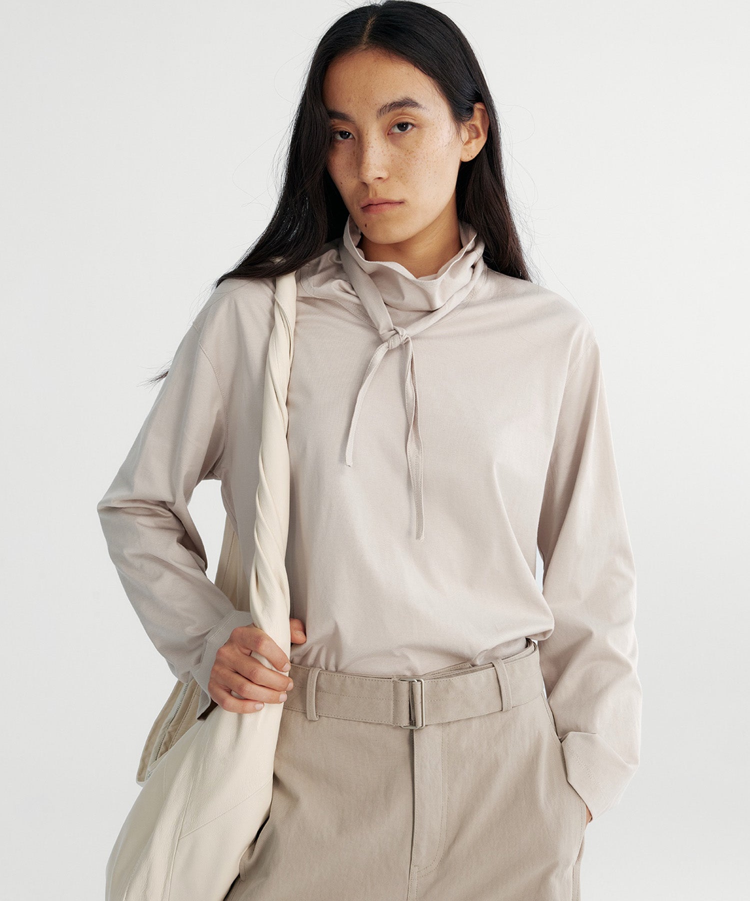 リボンカラープルオーバーカットソー