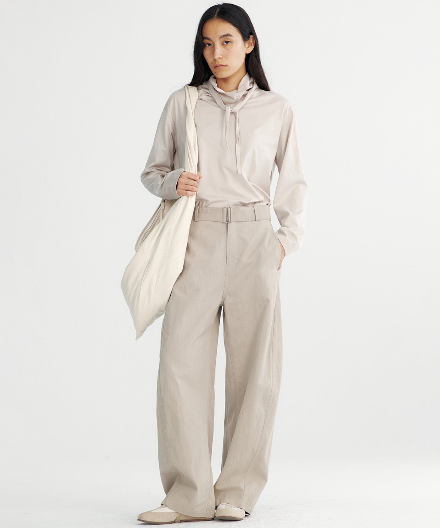 リボンカラープルオーバーカットソー