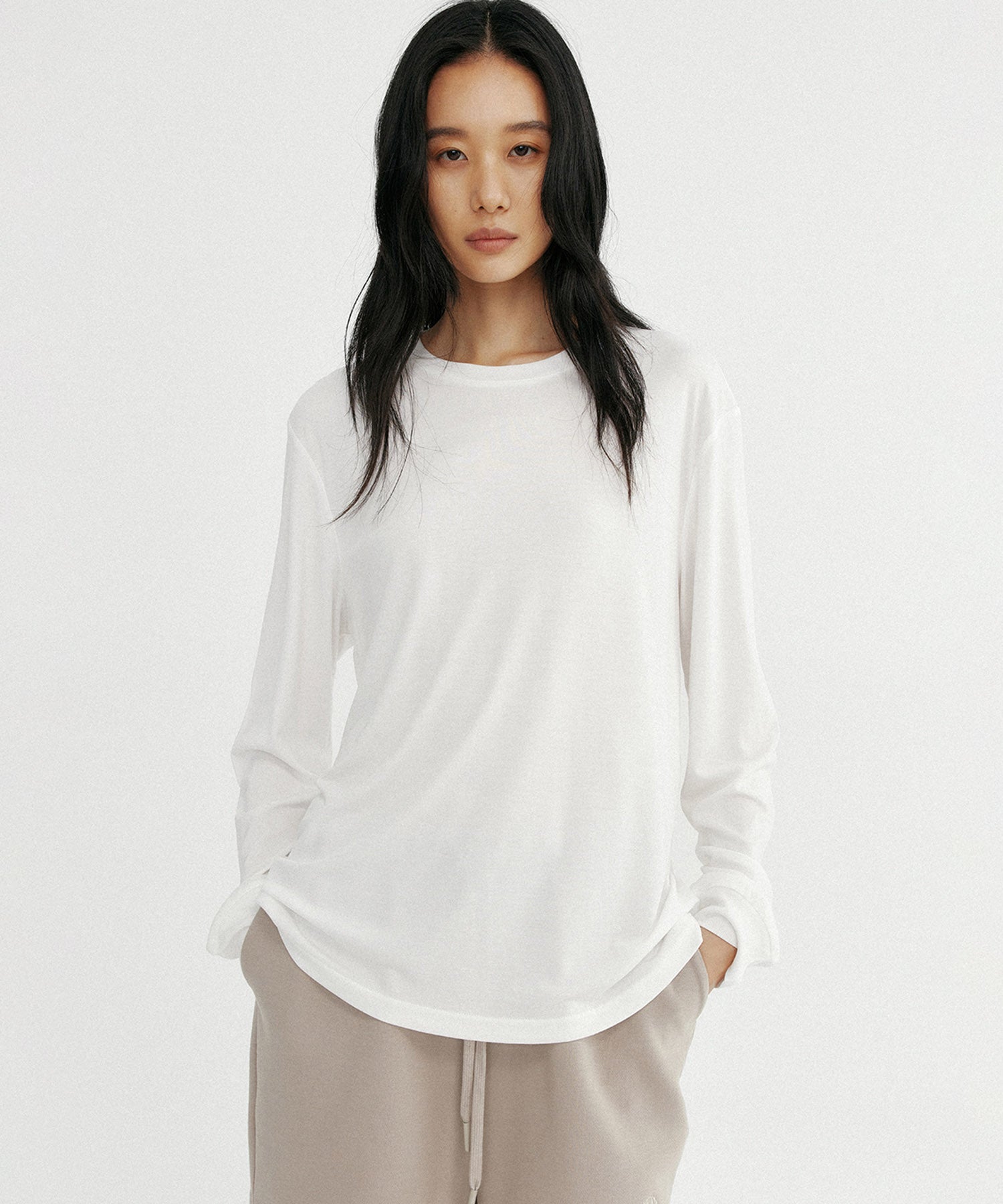 シルクタッチロングスリーブTシャツ