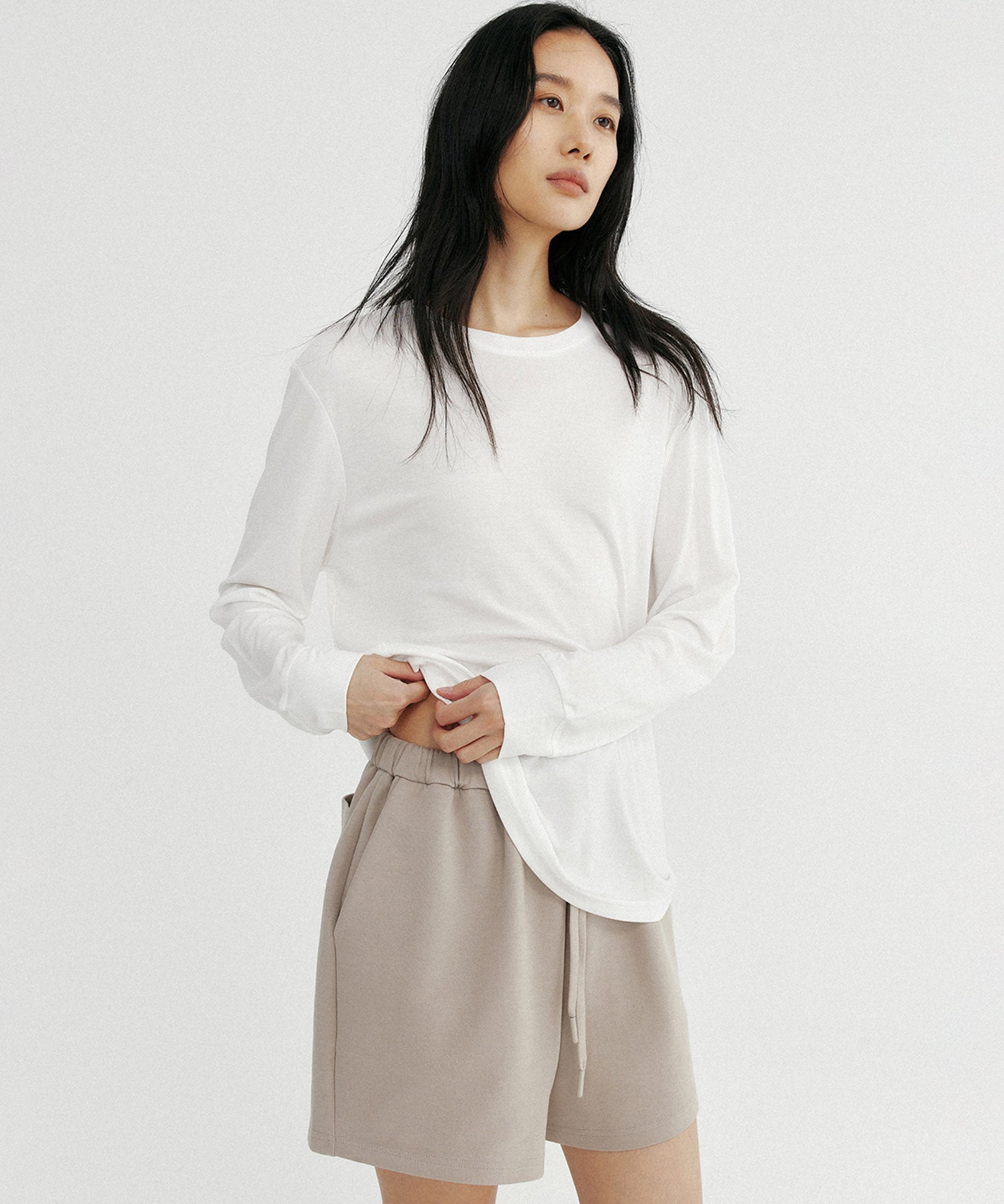 シルクタッチロングスリーブTシャツ