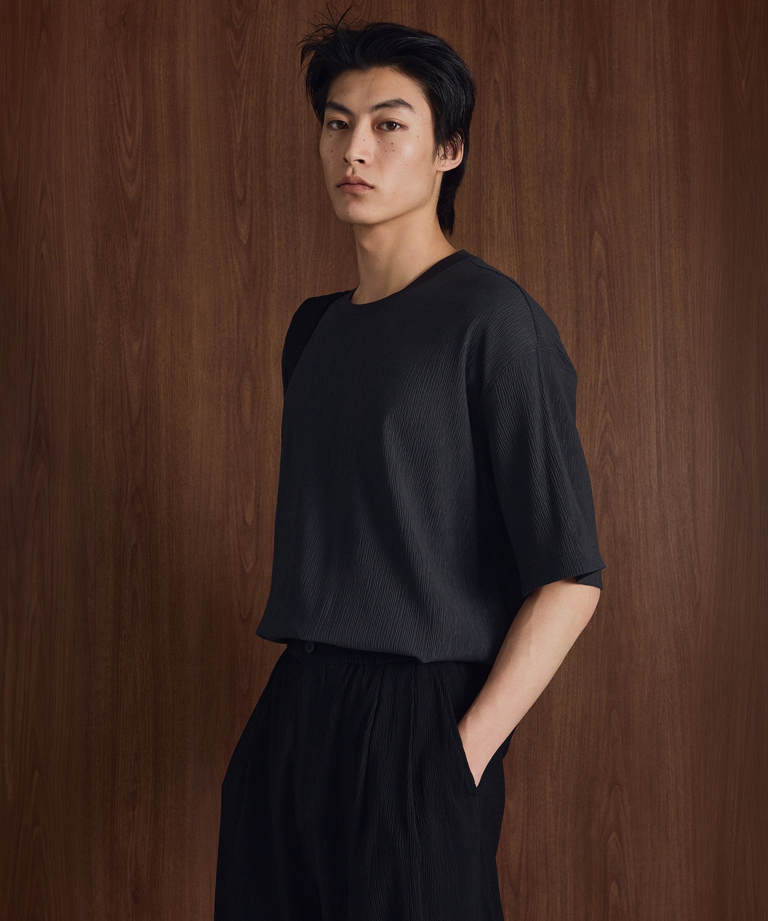 KinoshitaシアサッカークルーネックTシャツ