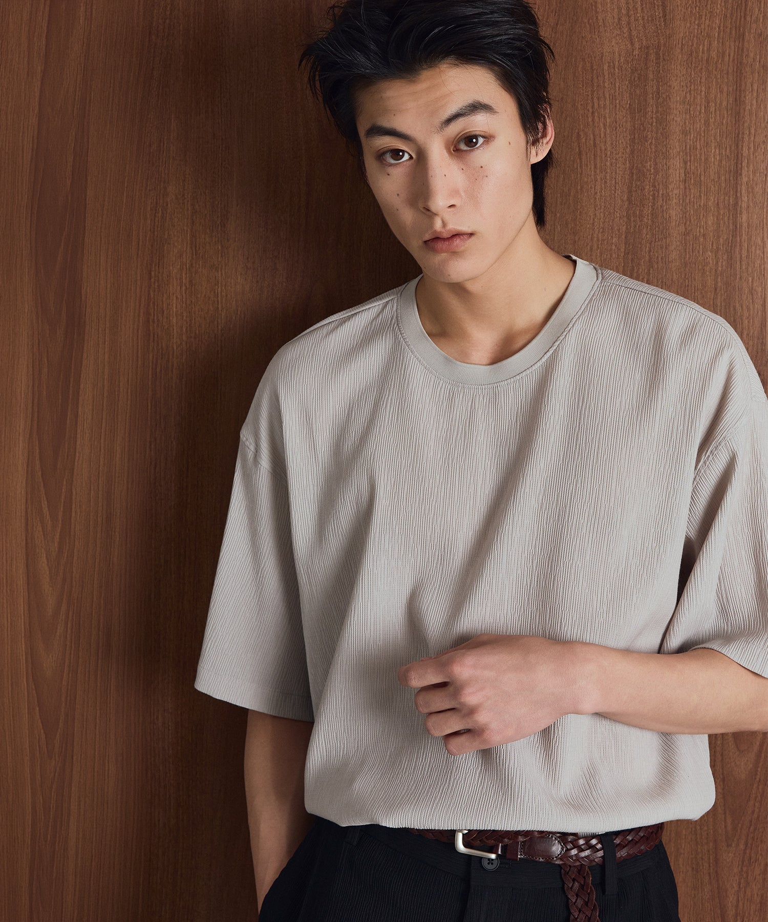 KinoshitaシアサッカークルーネックTシャツ