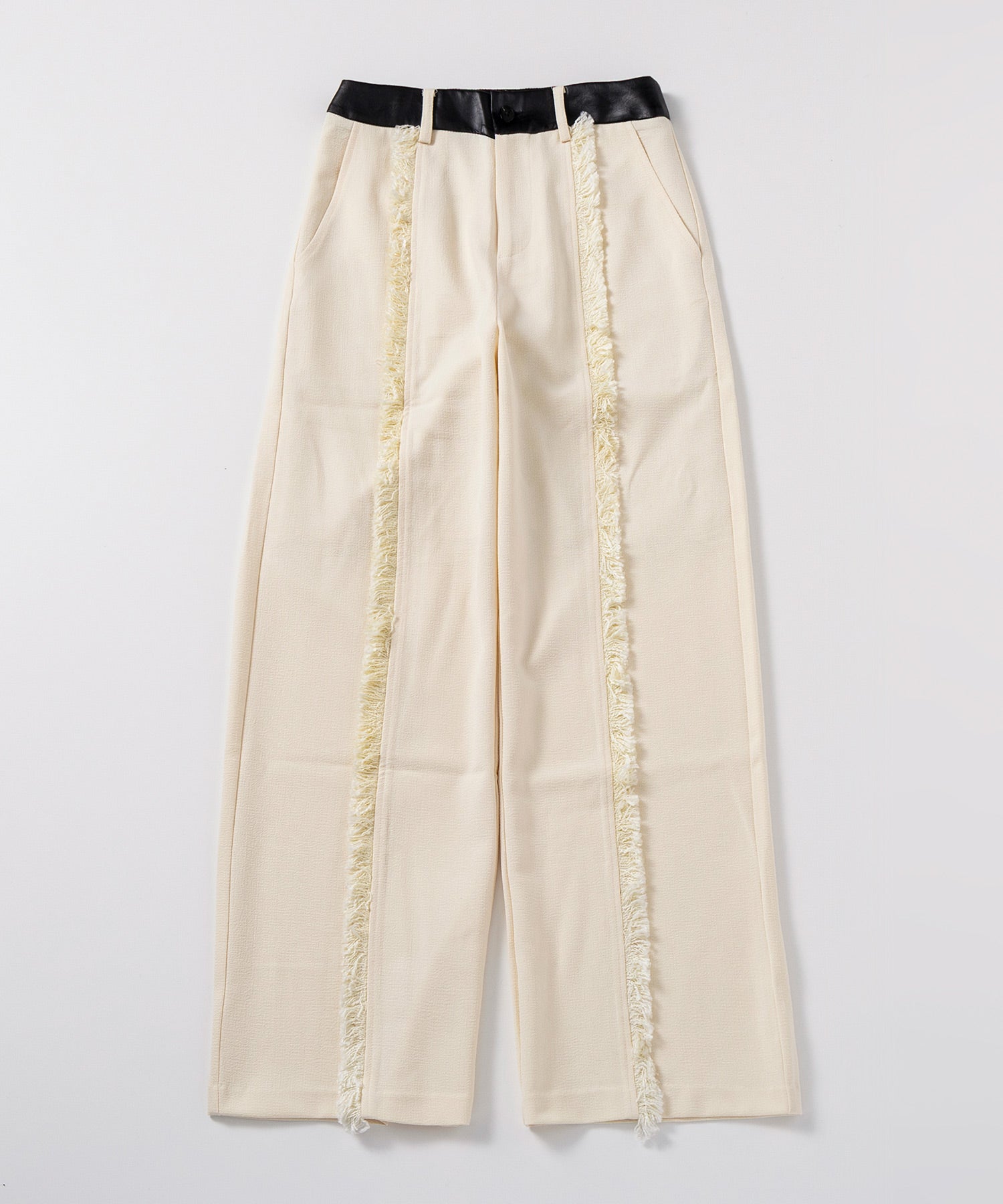 バイカラー フリンジパンツ
