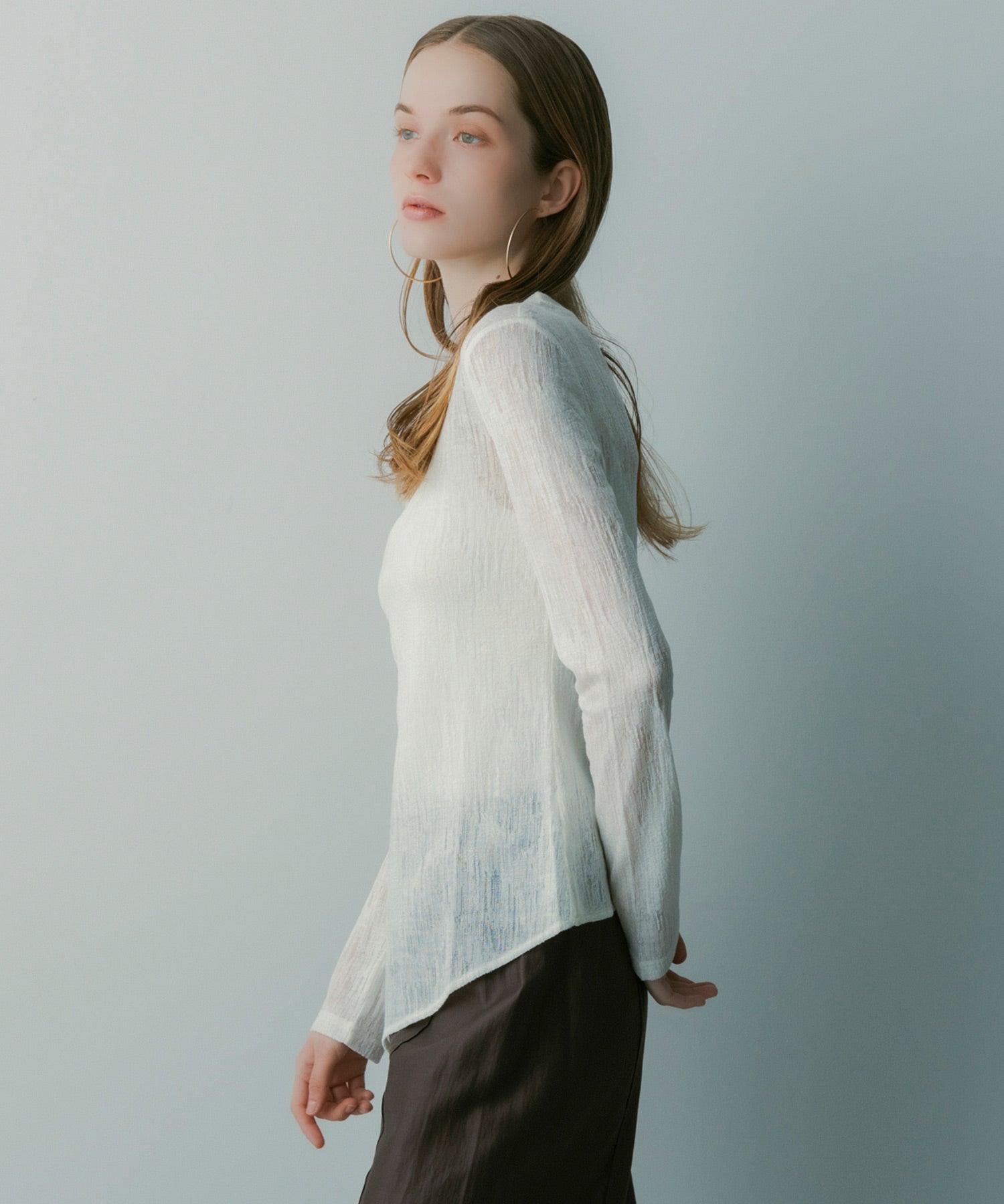 ウールブレンド シアートップス