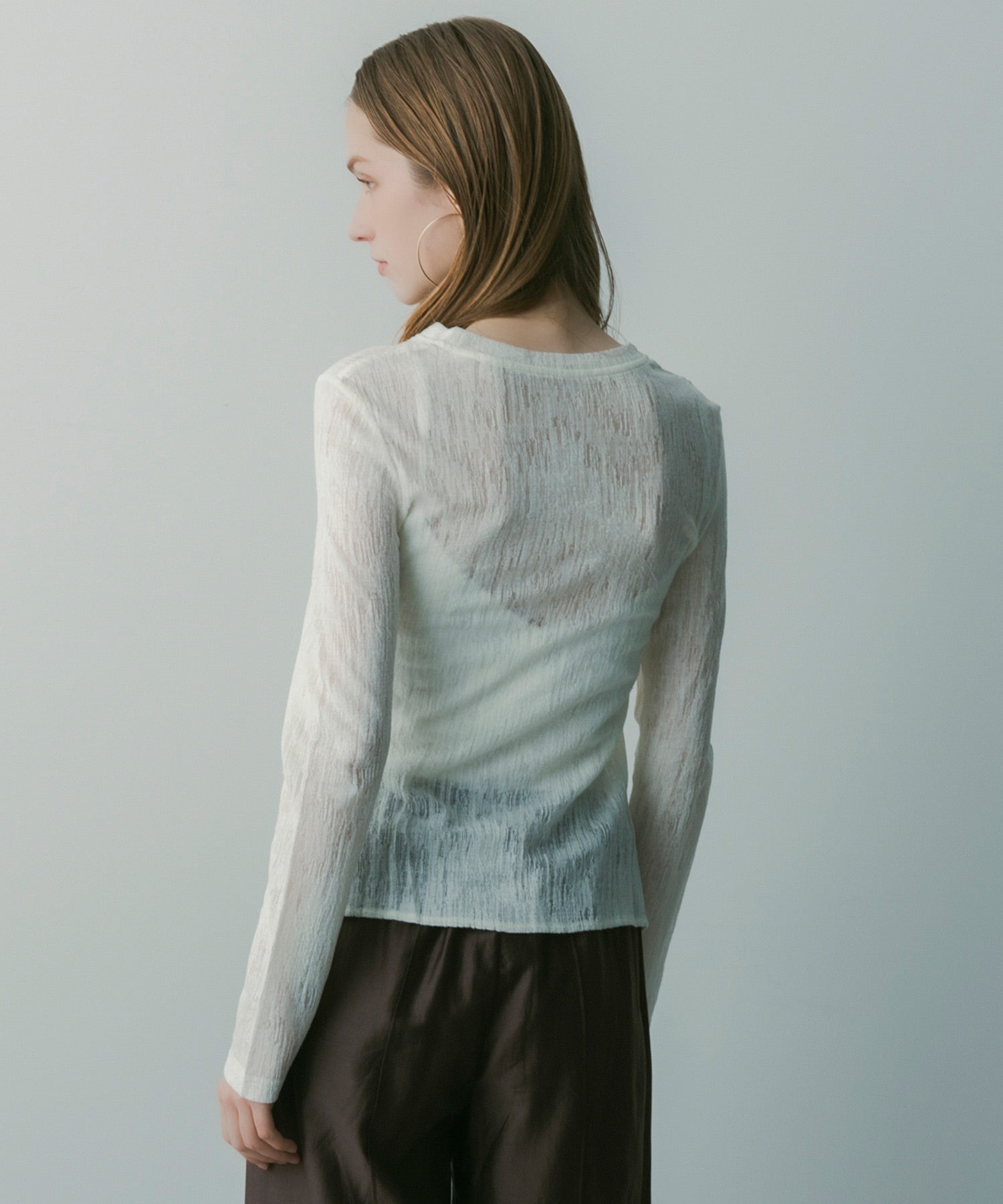 ウールブレンド シアートップス