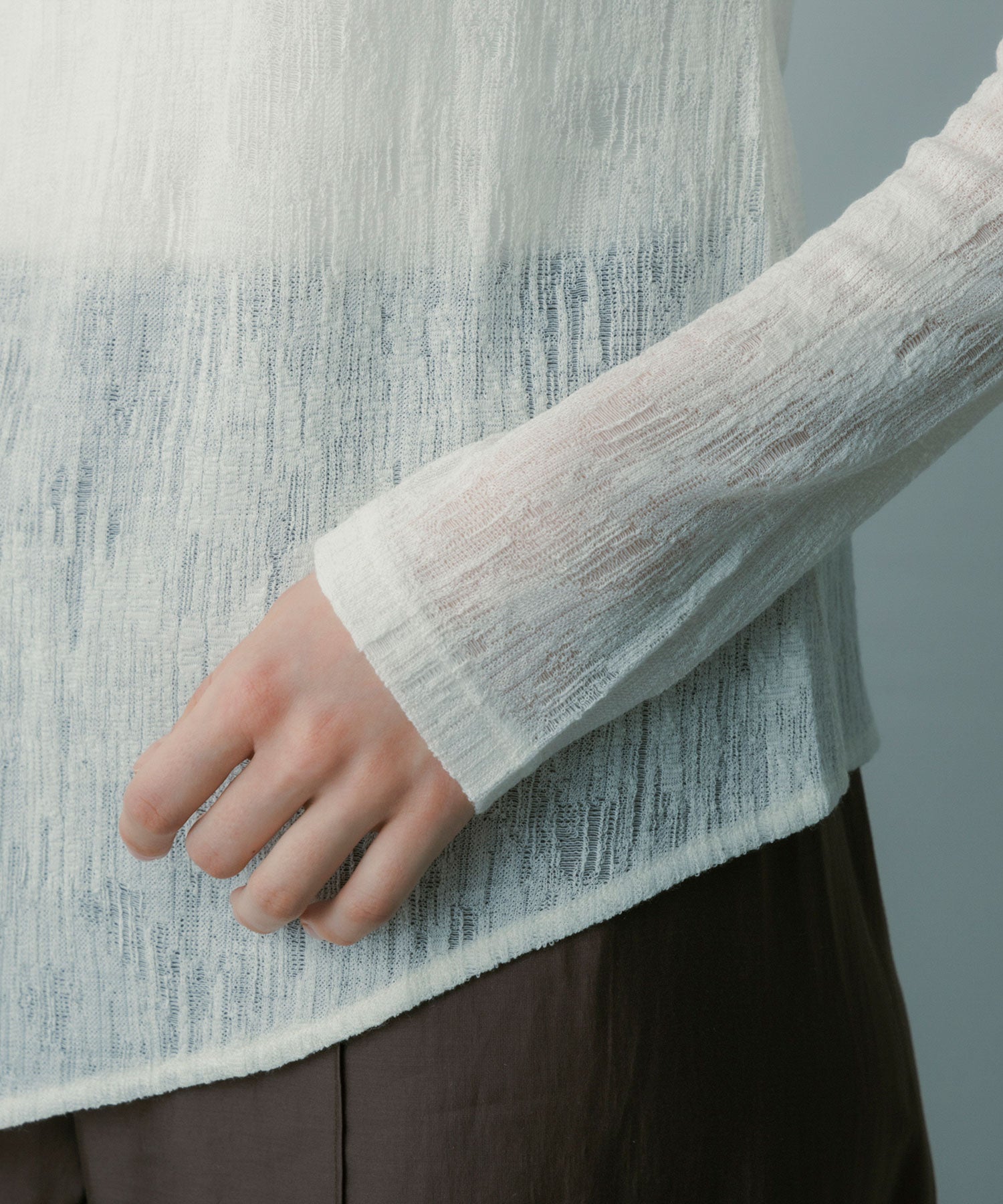 ウールブレンド シアートップス