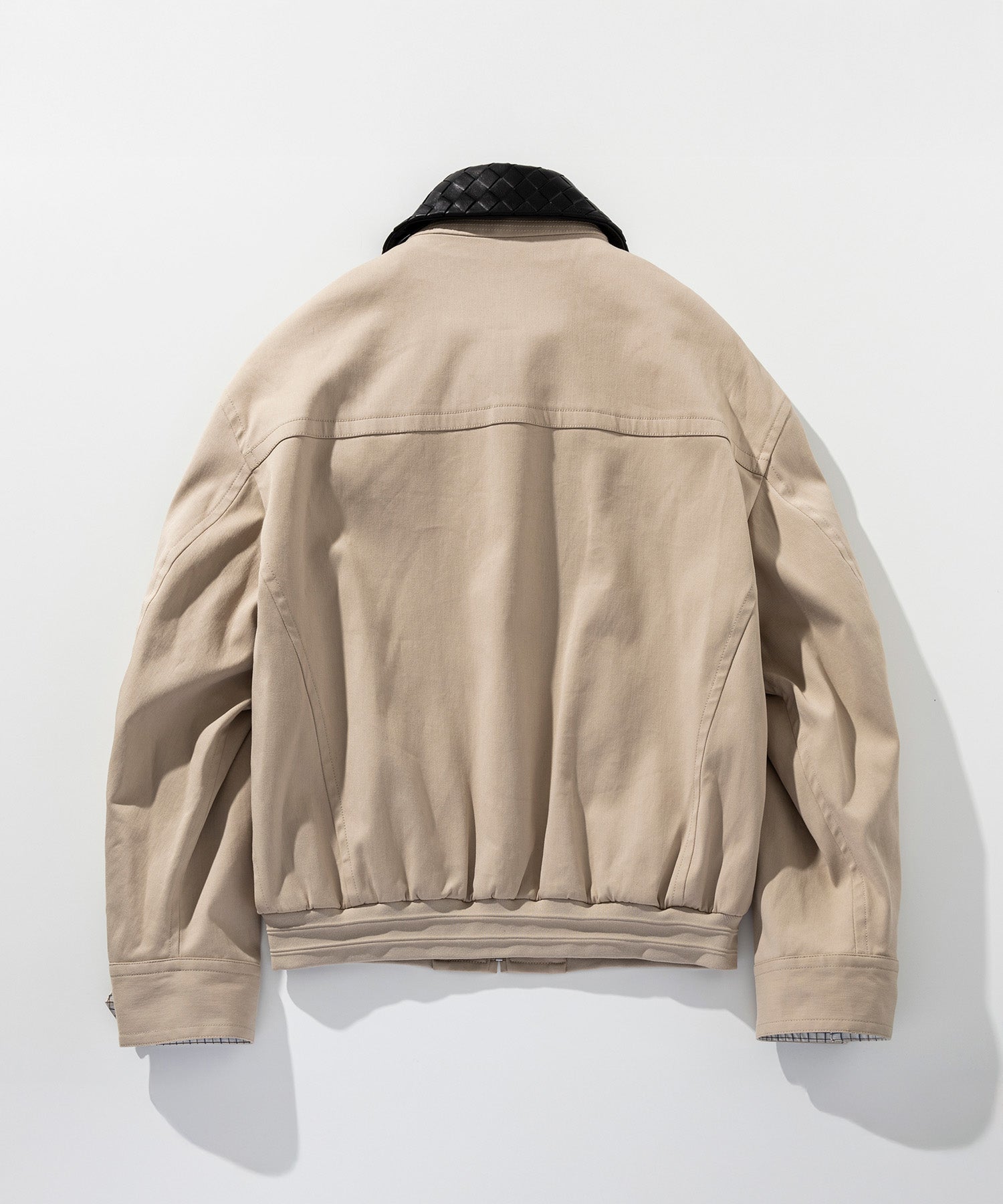 【12月上旬お届け予約商品】編み革襟リラックスブルゾンジャケット