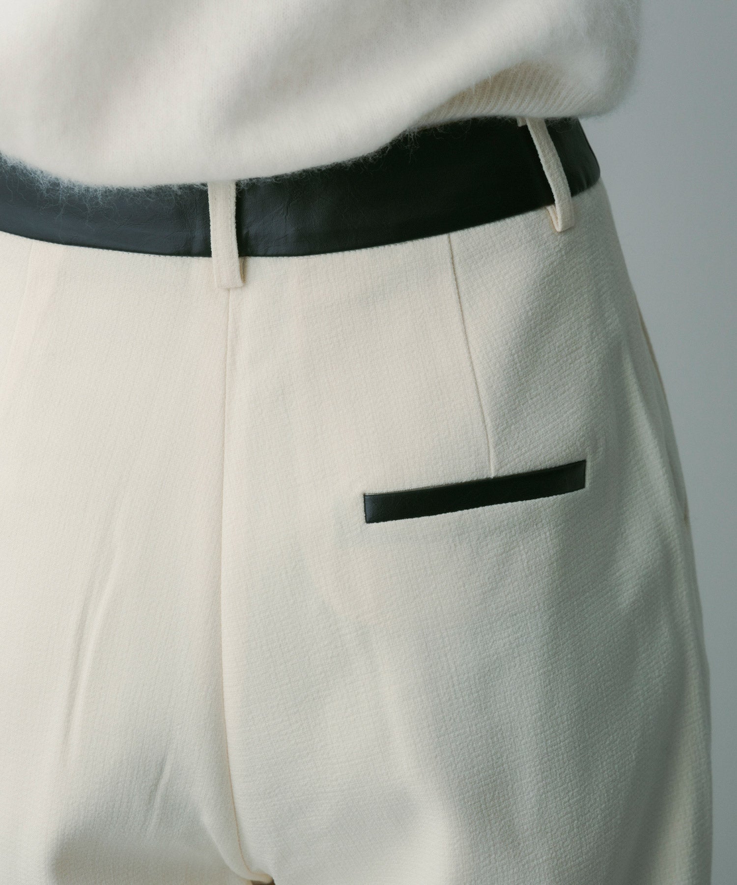 バイカラー フリンジパンツ