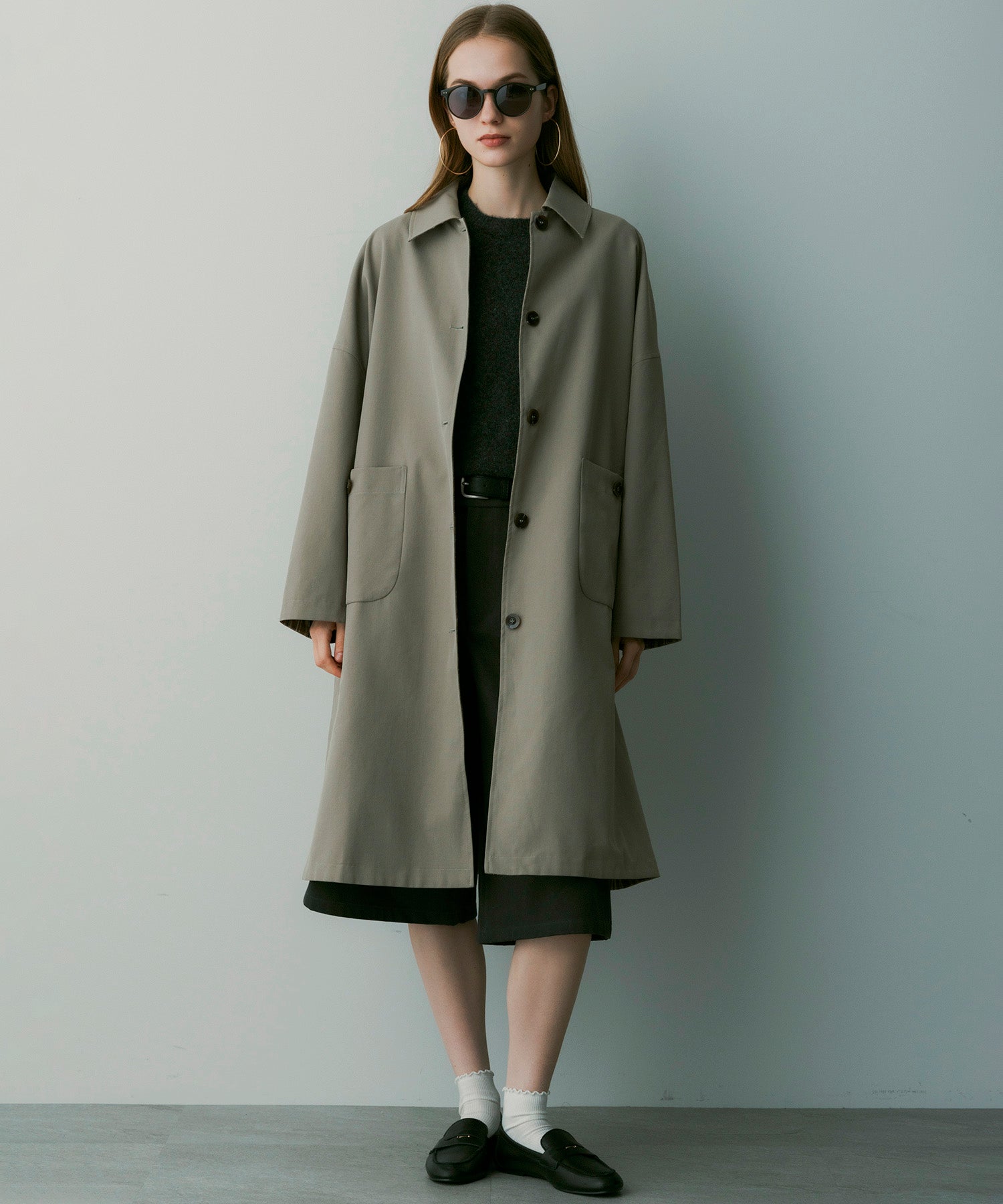 【12月中旬お届け予約商品】ステンカラーオーバーサイズコート