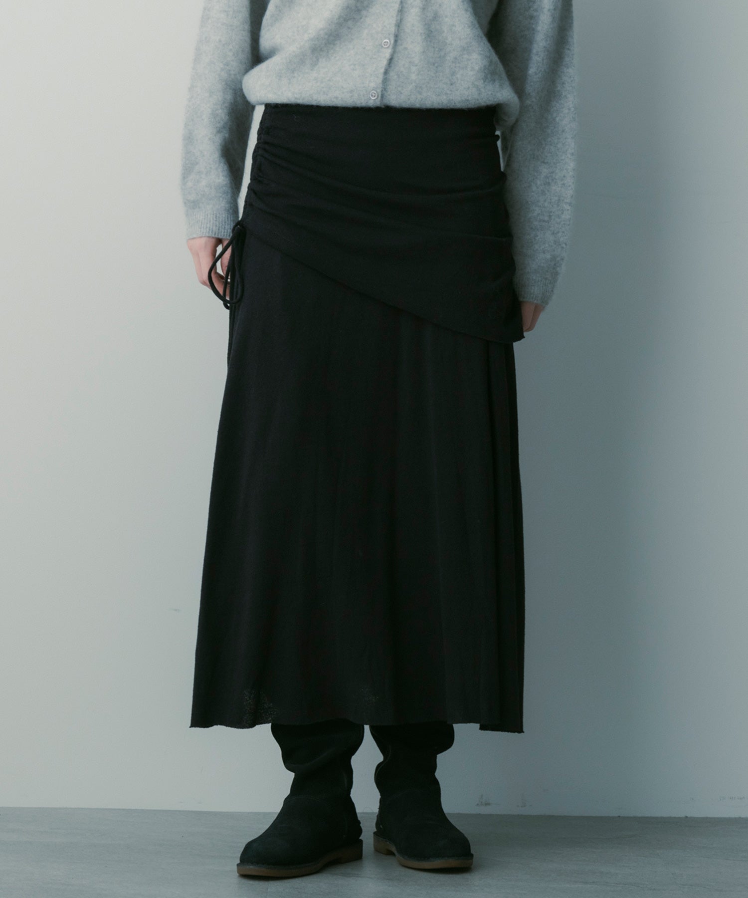 【12月中旬お届け予約商品】ドローストリングロングスカート
