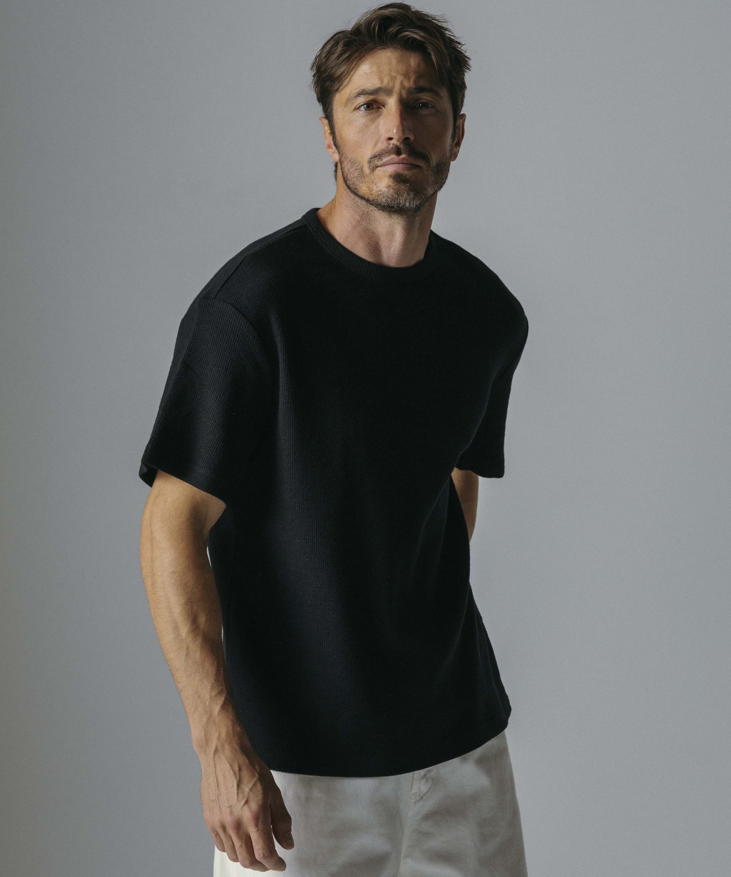 ウールブレンド クルーネックTシャツ