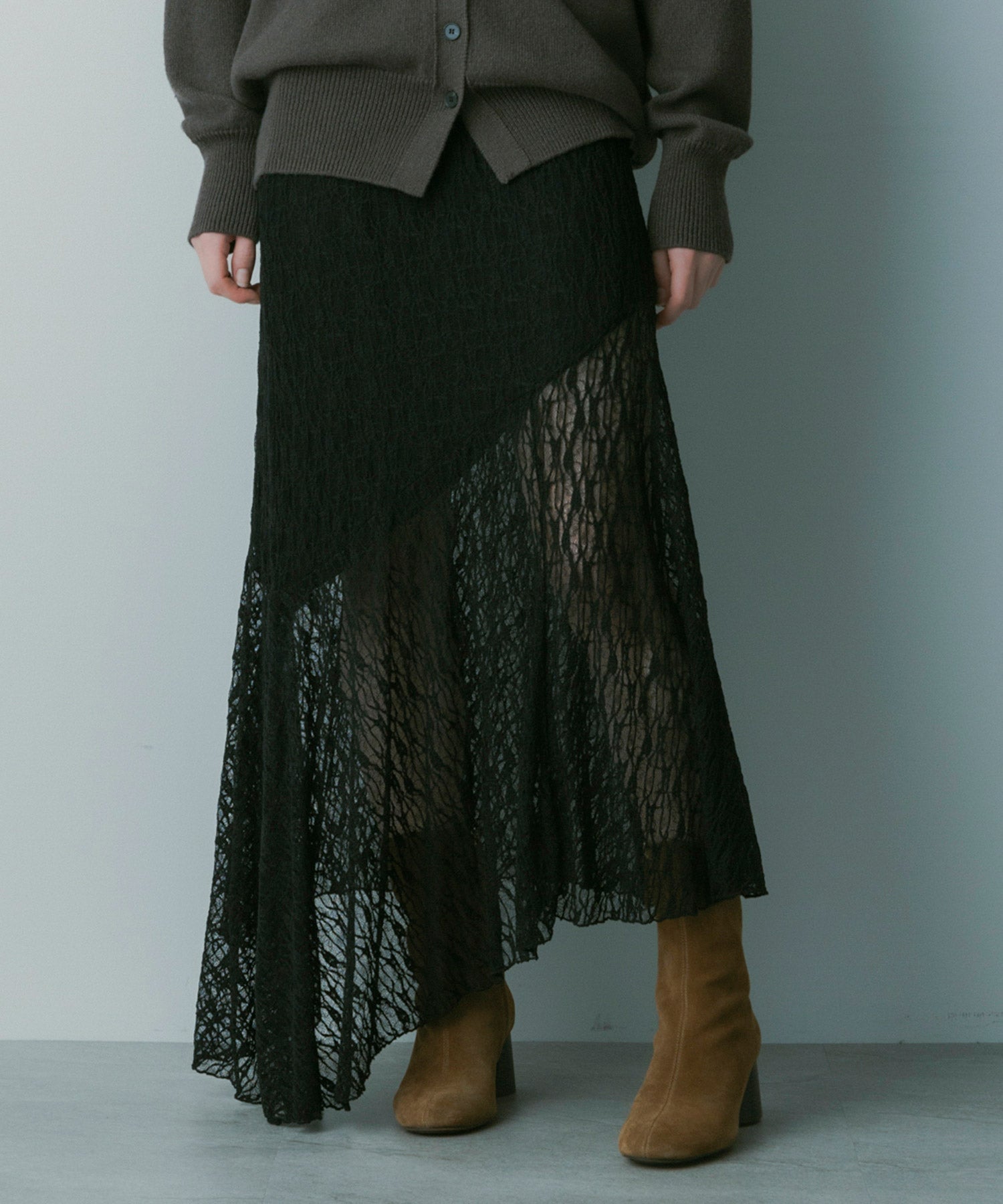 アシンメトリー レーススカート