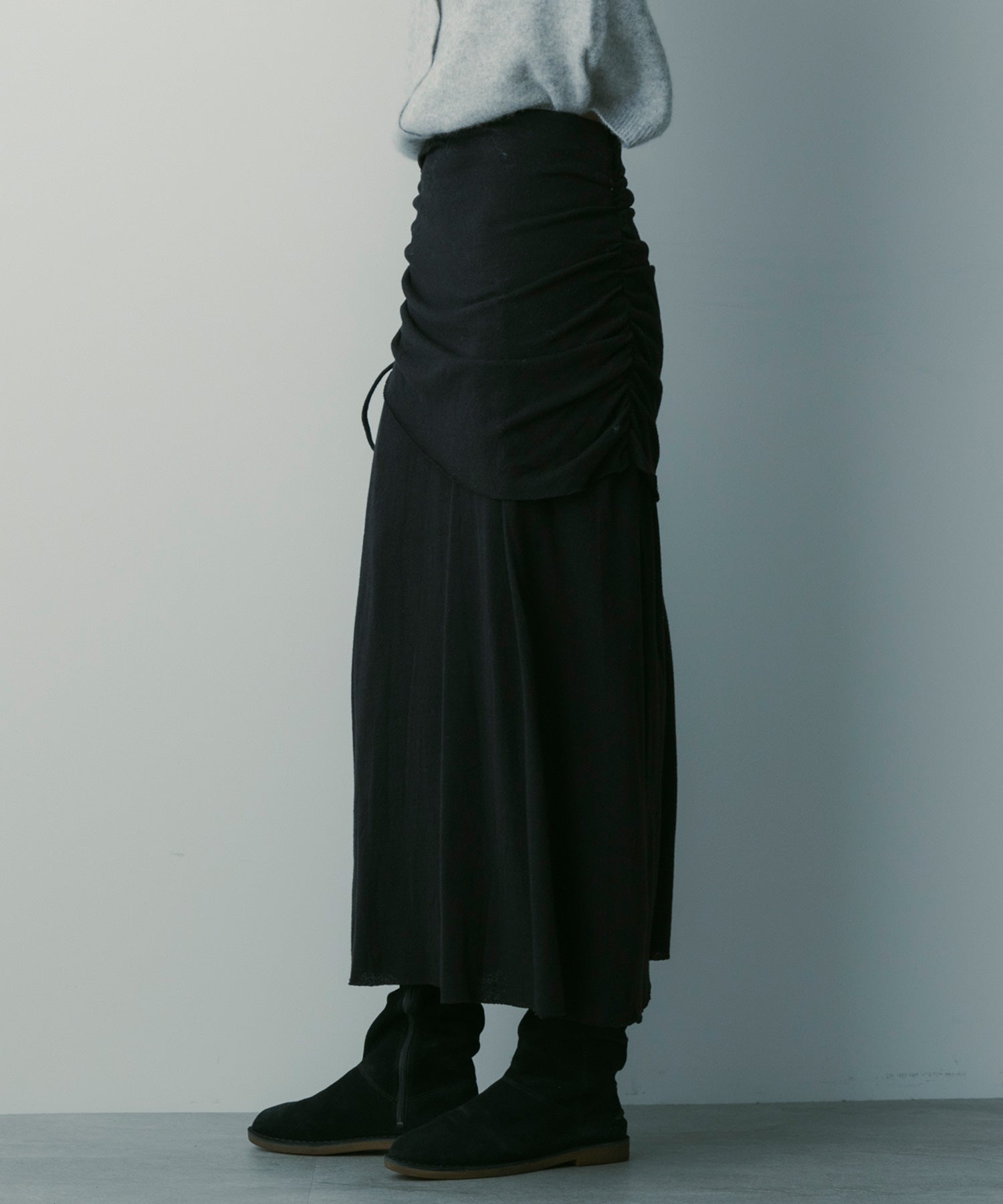 【3月中旬お届け予約商品】ドローストリングロングスカート