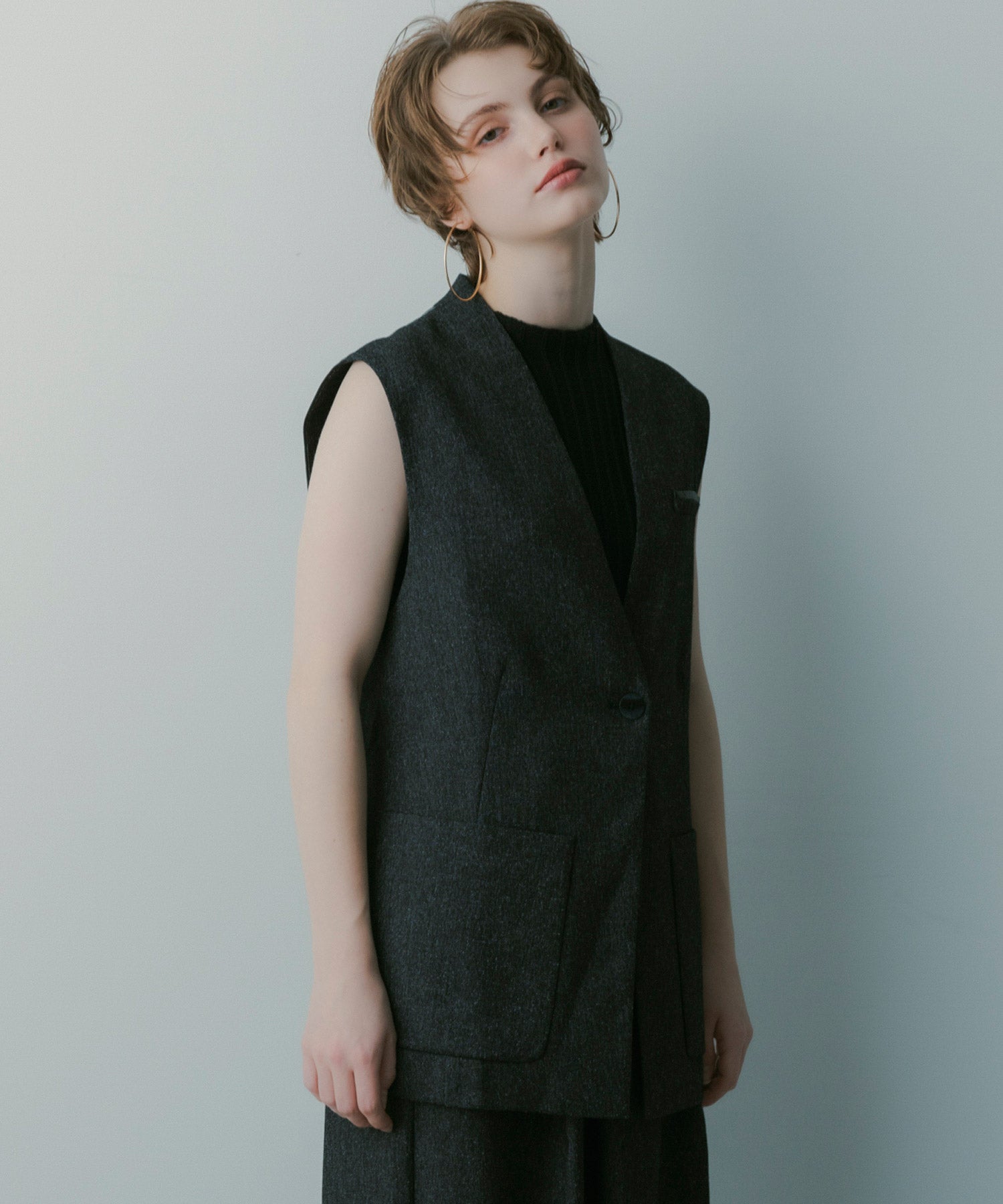 オーバーサイズ スウィッチングジレ