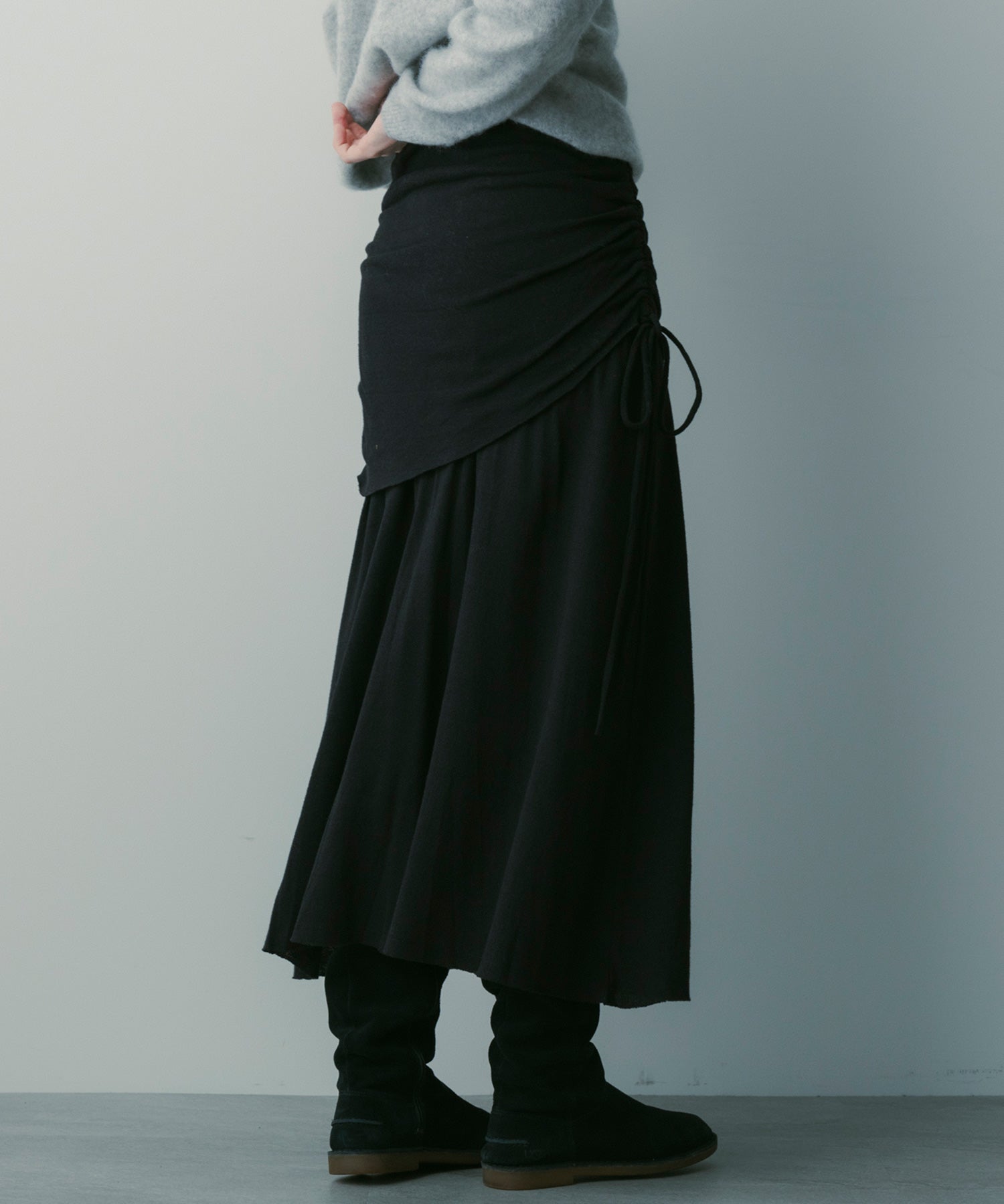 【3月中旬お届け予約商品】ドローストリングロングスカート