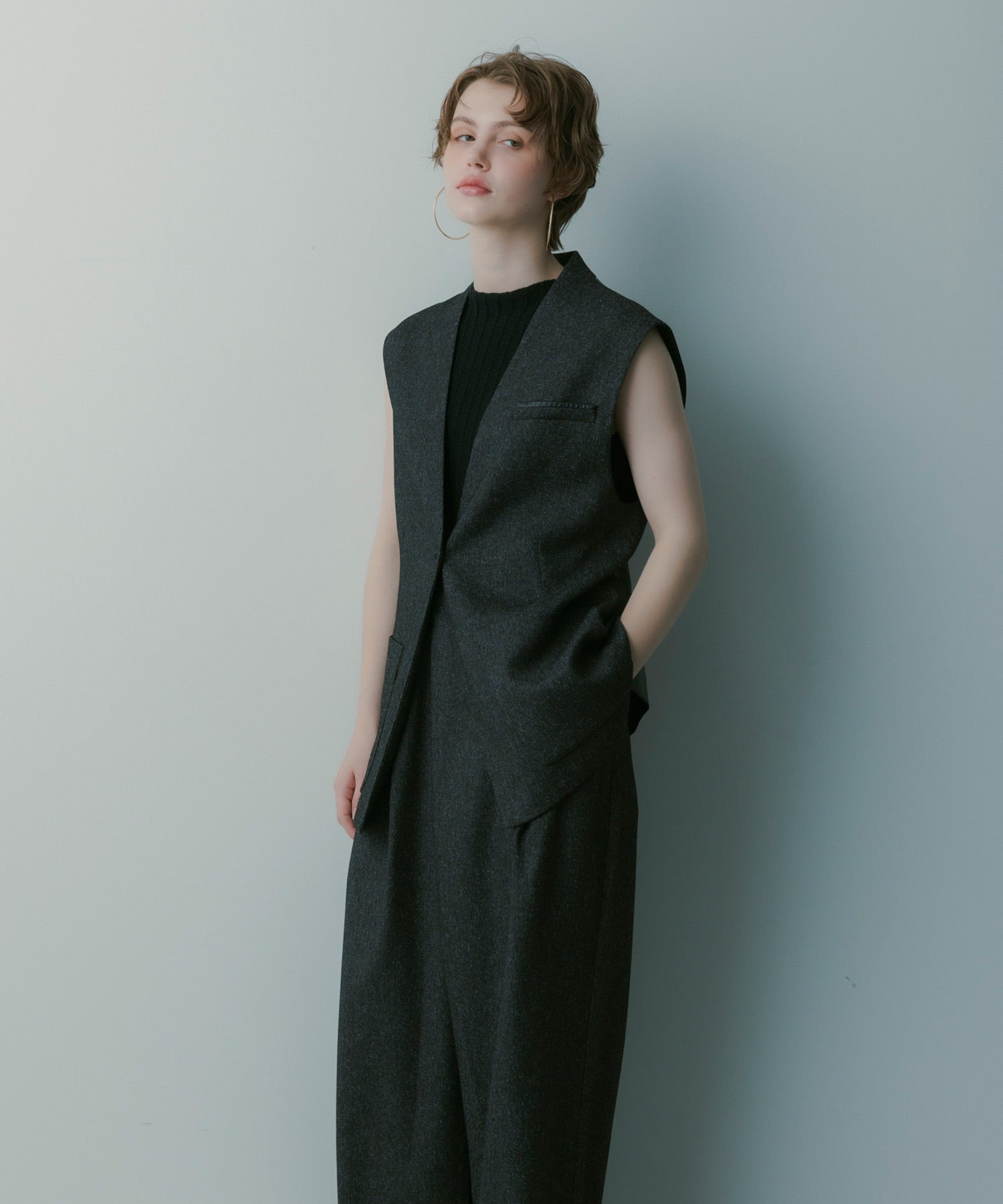 オーバーサイズ スウィッチングジレ