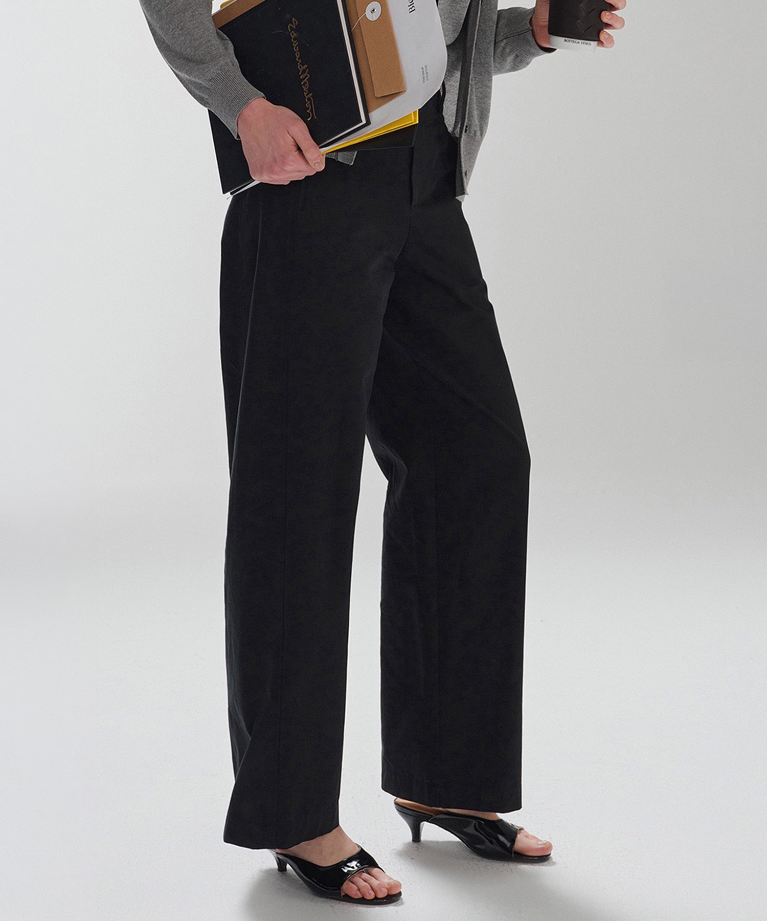 コットン ワイドストレートパンツ