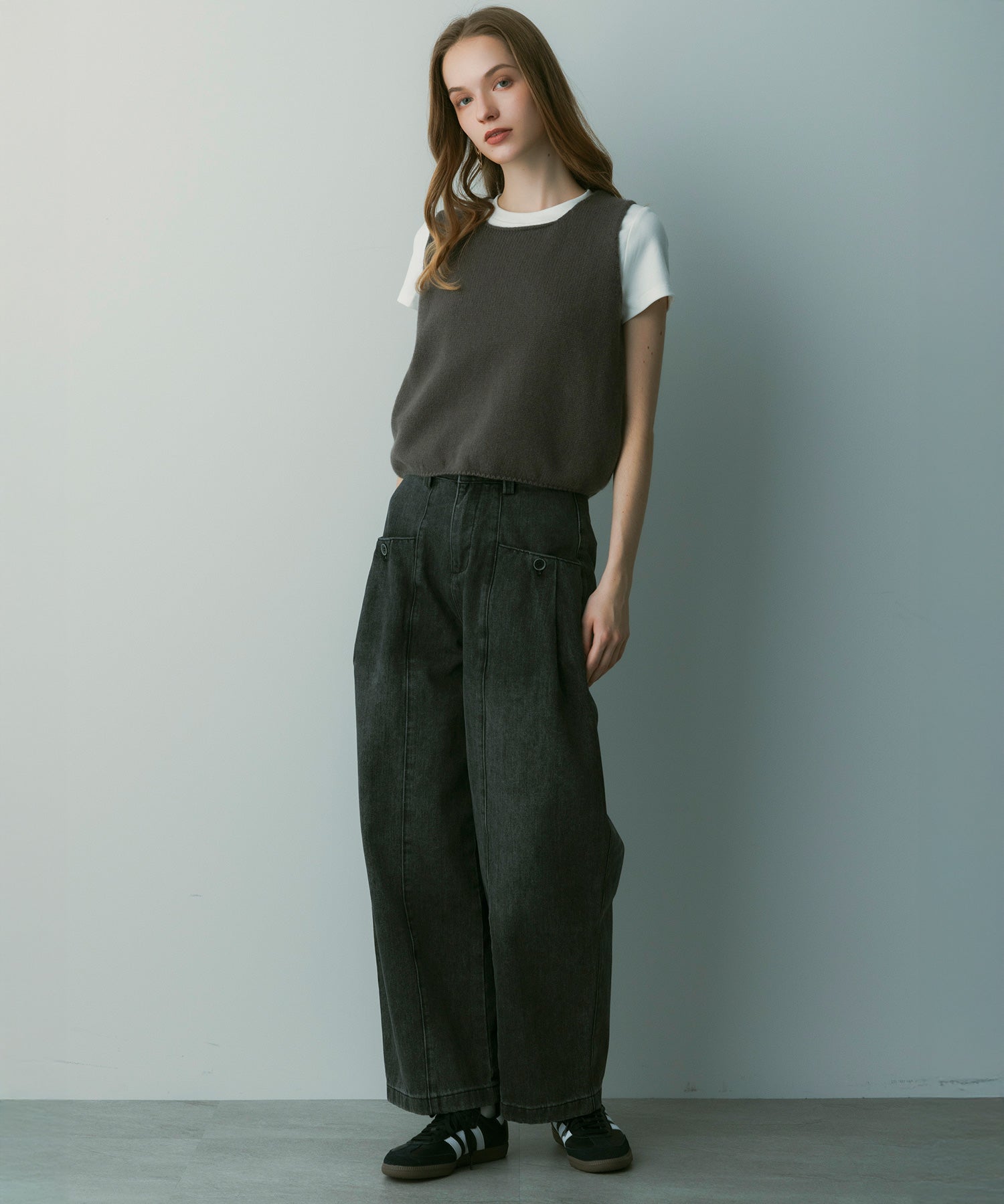 【12月中旬お届け予約商品】ヴィンテージウォッシュデニムパンツ