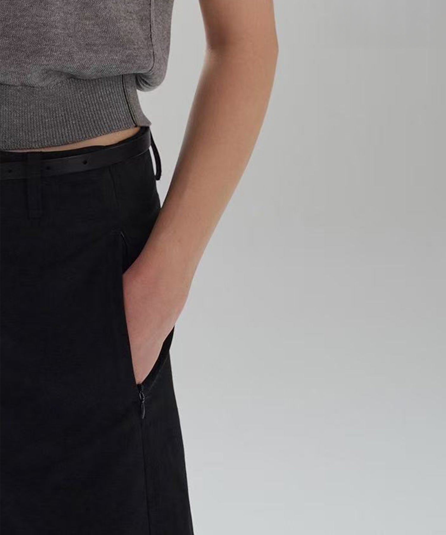 コットン ワイドストレートパンツ