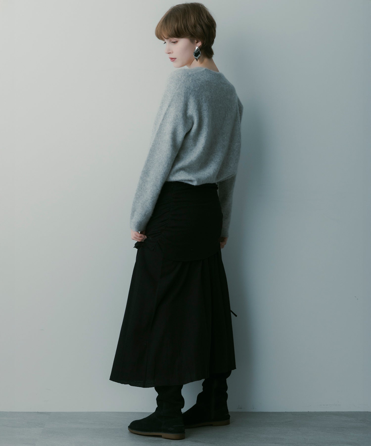 【3月中旬お届け予約商品】ドローストリングロングスカート