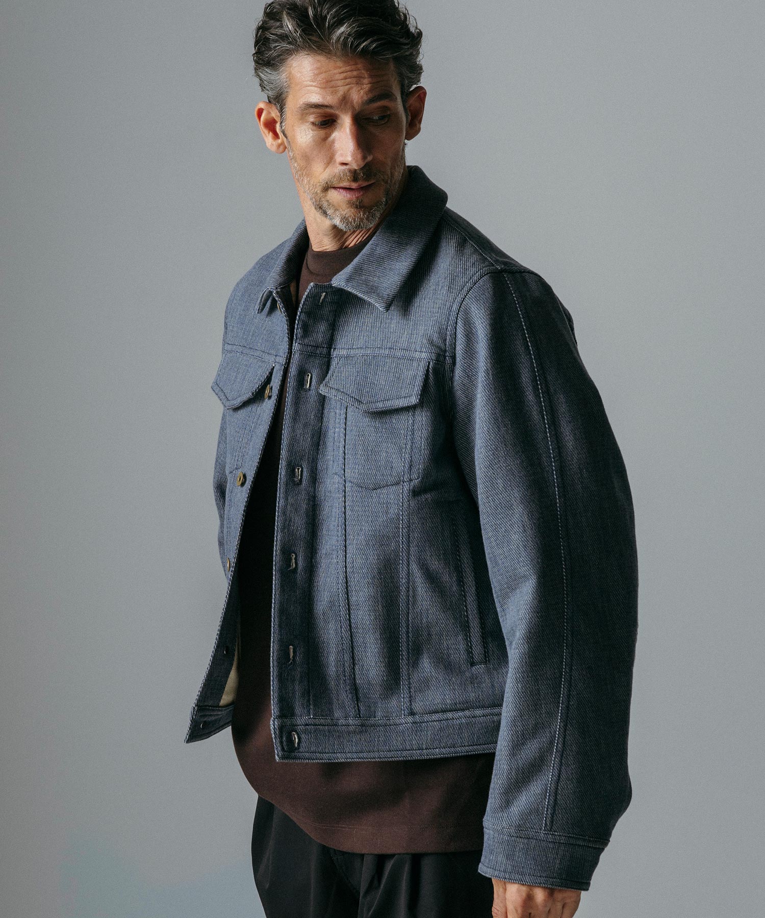 ツイル/ヘリンボーン コットンデニムジャケット