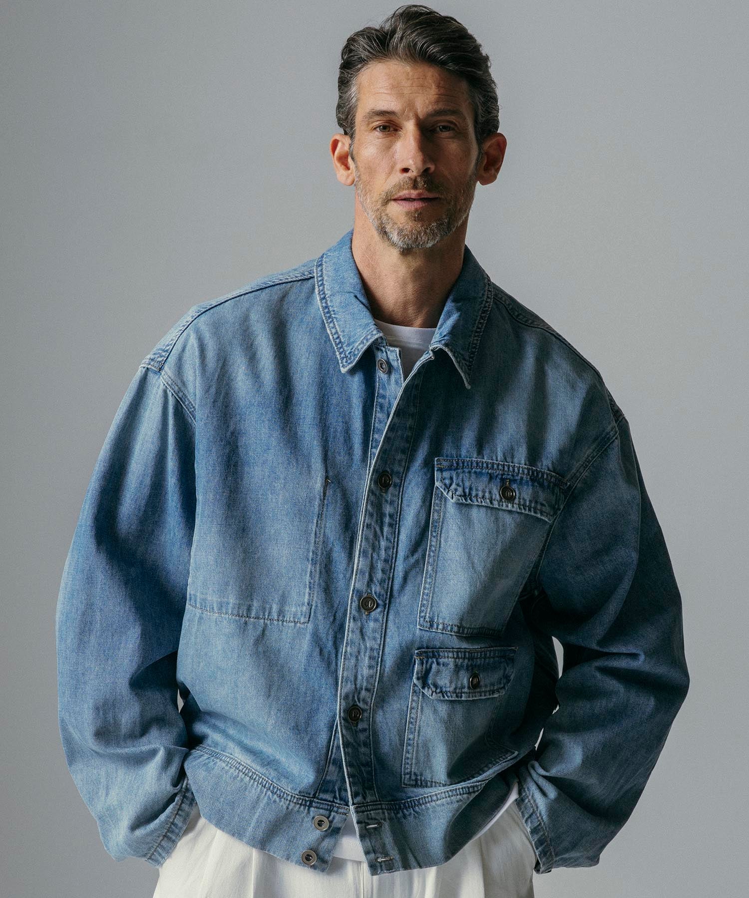 【12月上旬お届け予約商品】ウォッシュド ビッグシルエット デニムジャケット