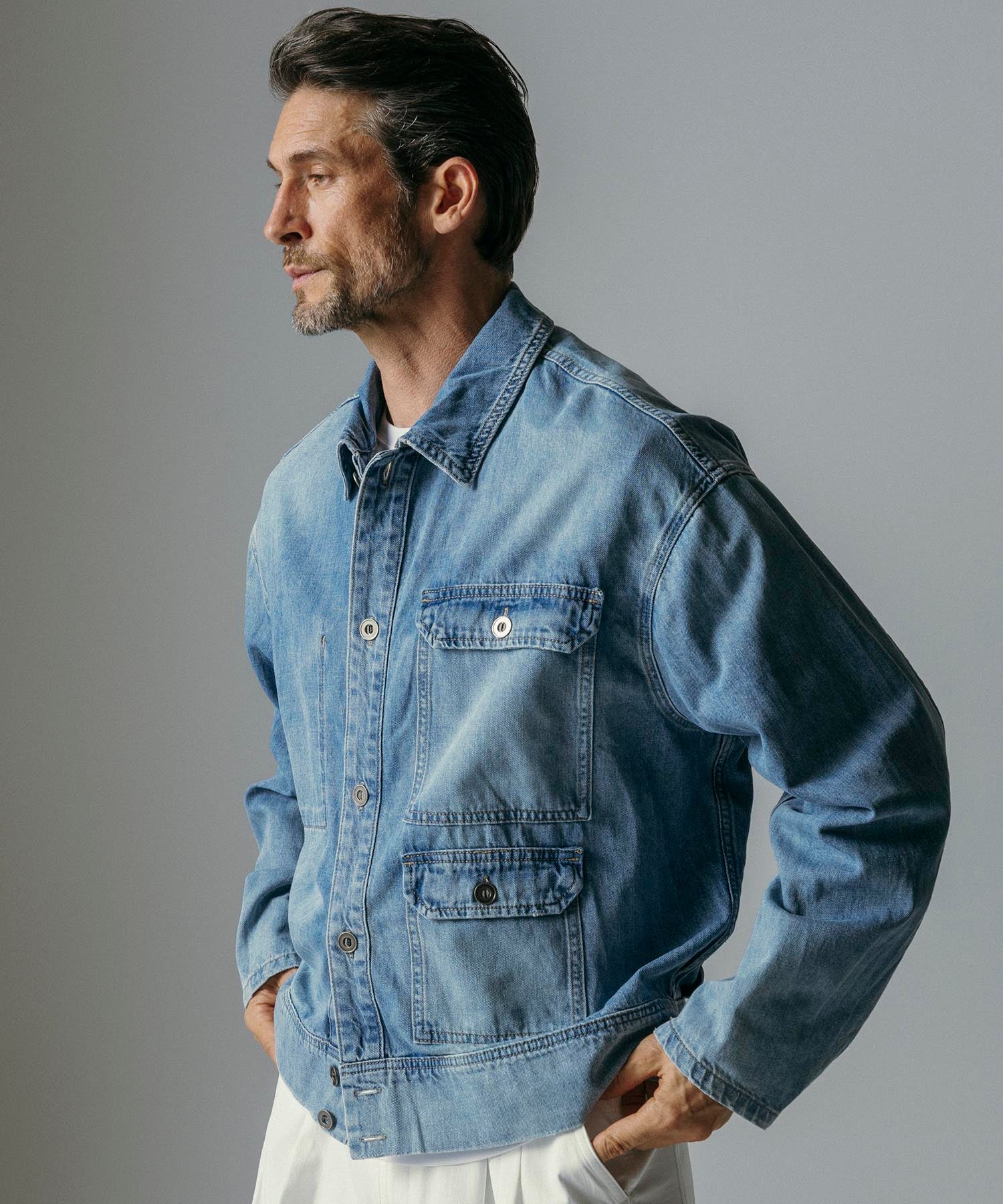 【12月上旬お届け予約商品】ウォッシュド ビッグシルエット デニムジャケット