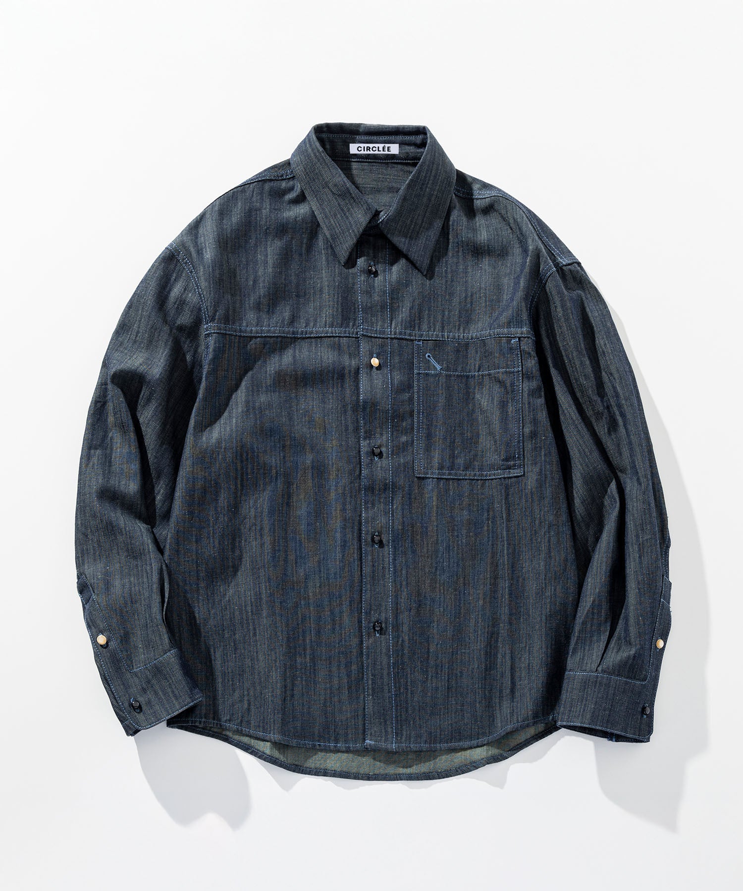 ソフトウォッシュデニム 長袖シャツ
