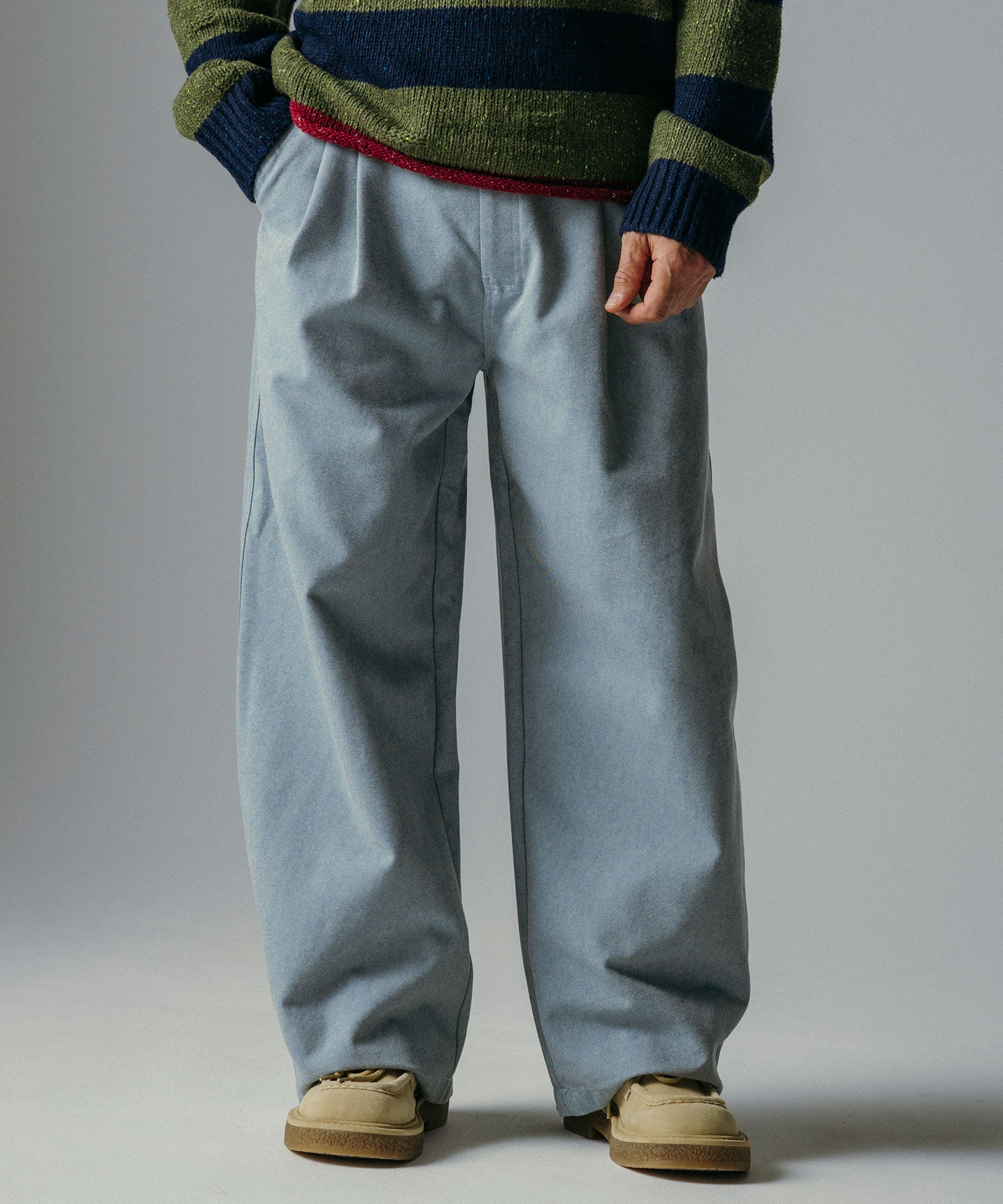 ハイウエスト ツータックワイドパンツ