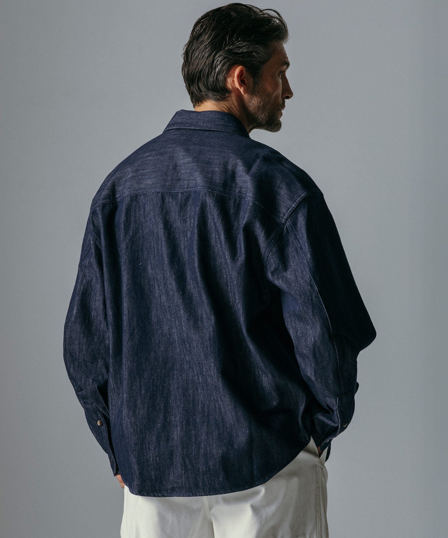 ソフトウォッシュデニム 長袖シャツ