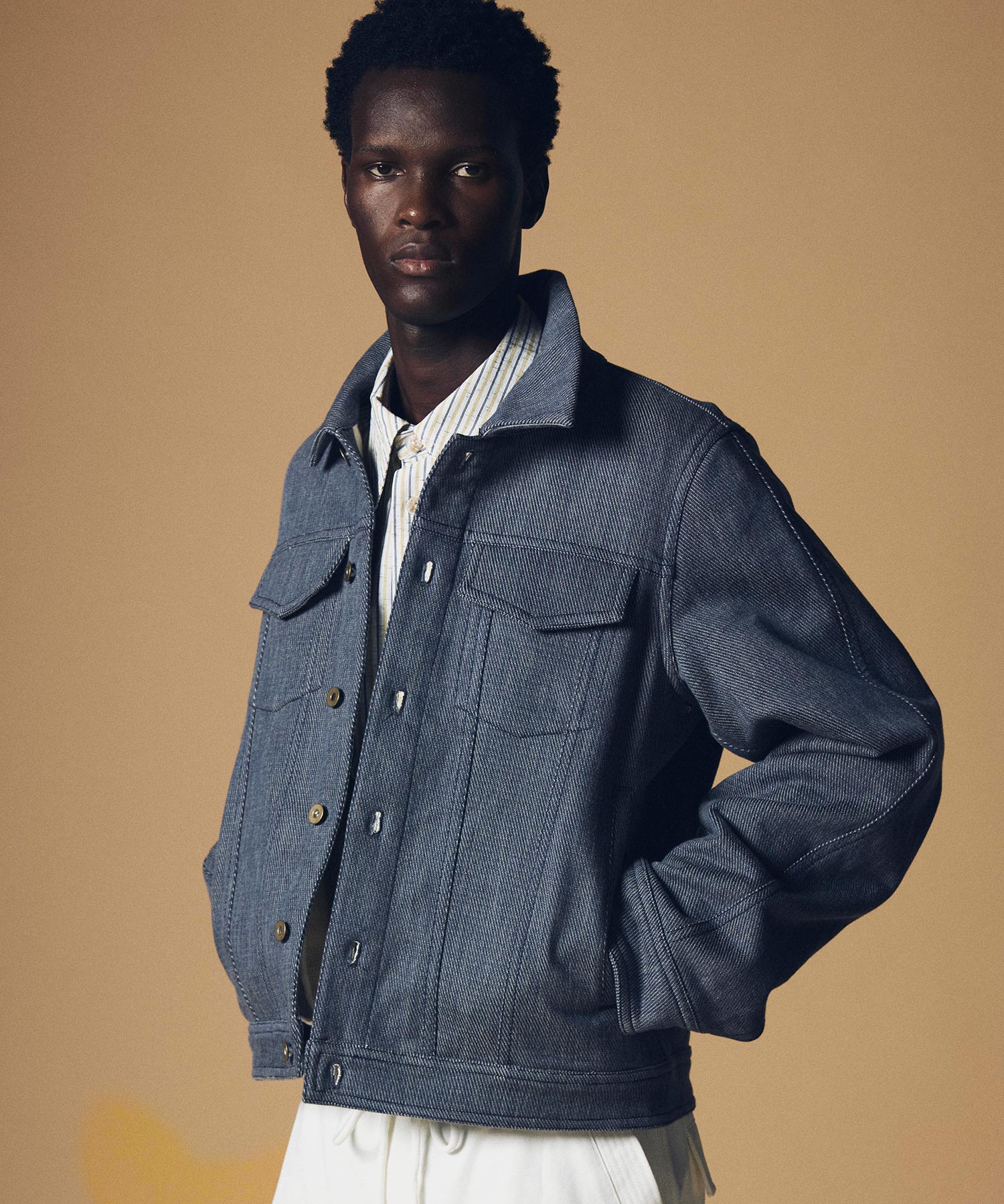ツイル/ヘリンボーン コットンデニムジャケット