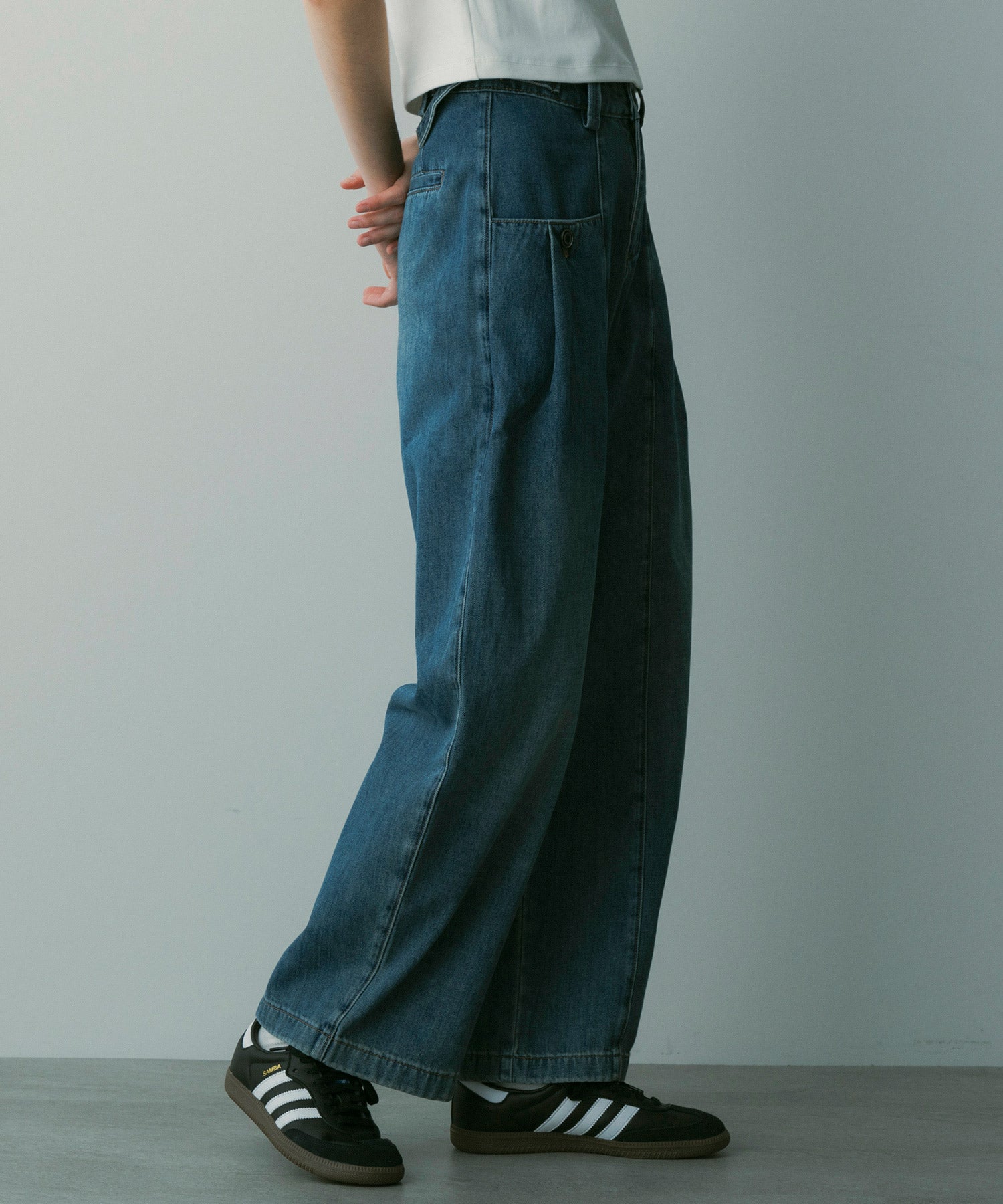 【12月中旬お届け予約商品】ヴィンテージウォッシュデニムパンツ