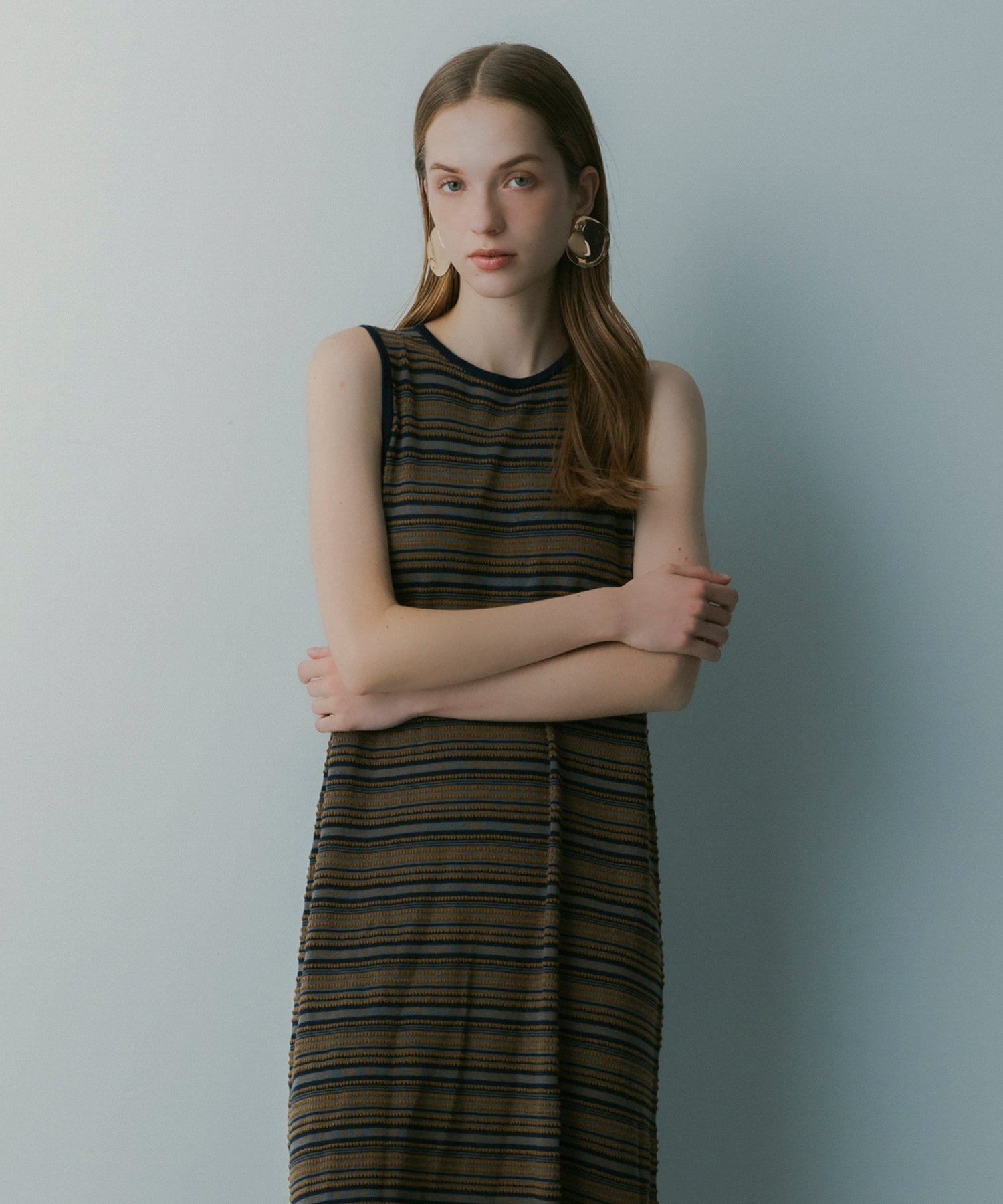 マルチボーダーニットワンピース