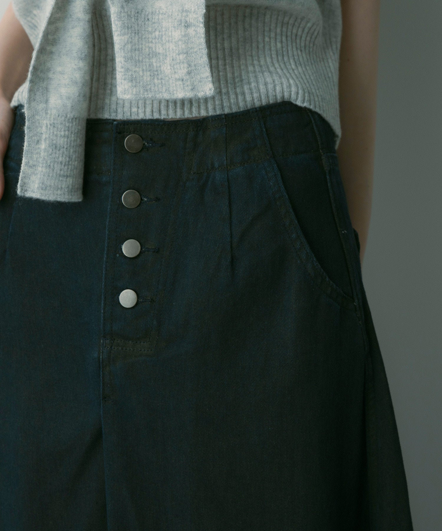 【12月上旬お届け予約商品】ヴィンテージライク フレアデニムスカート