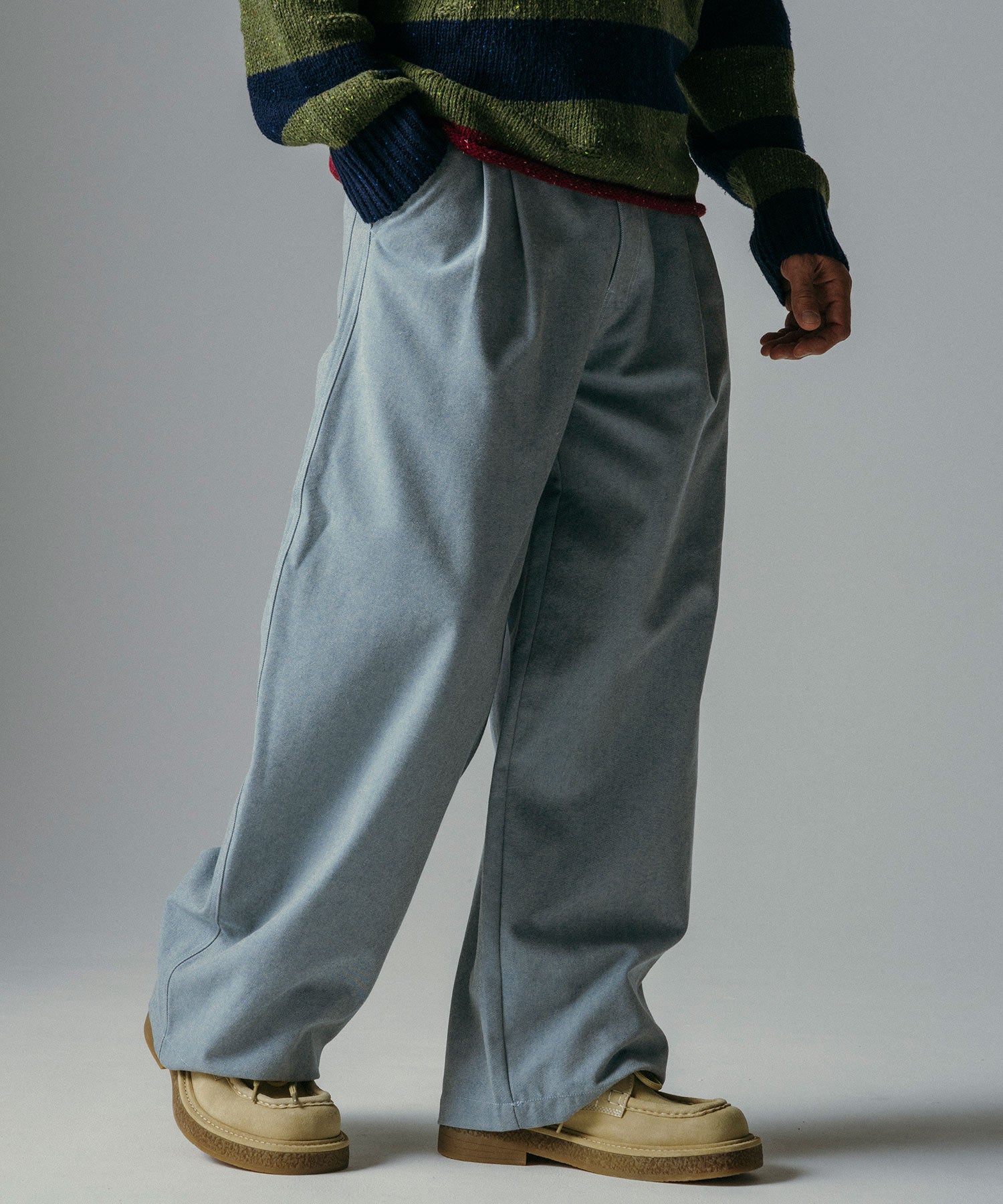 ハイウエスト ツータックワイドパンツ