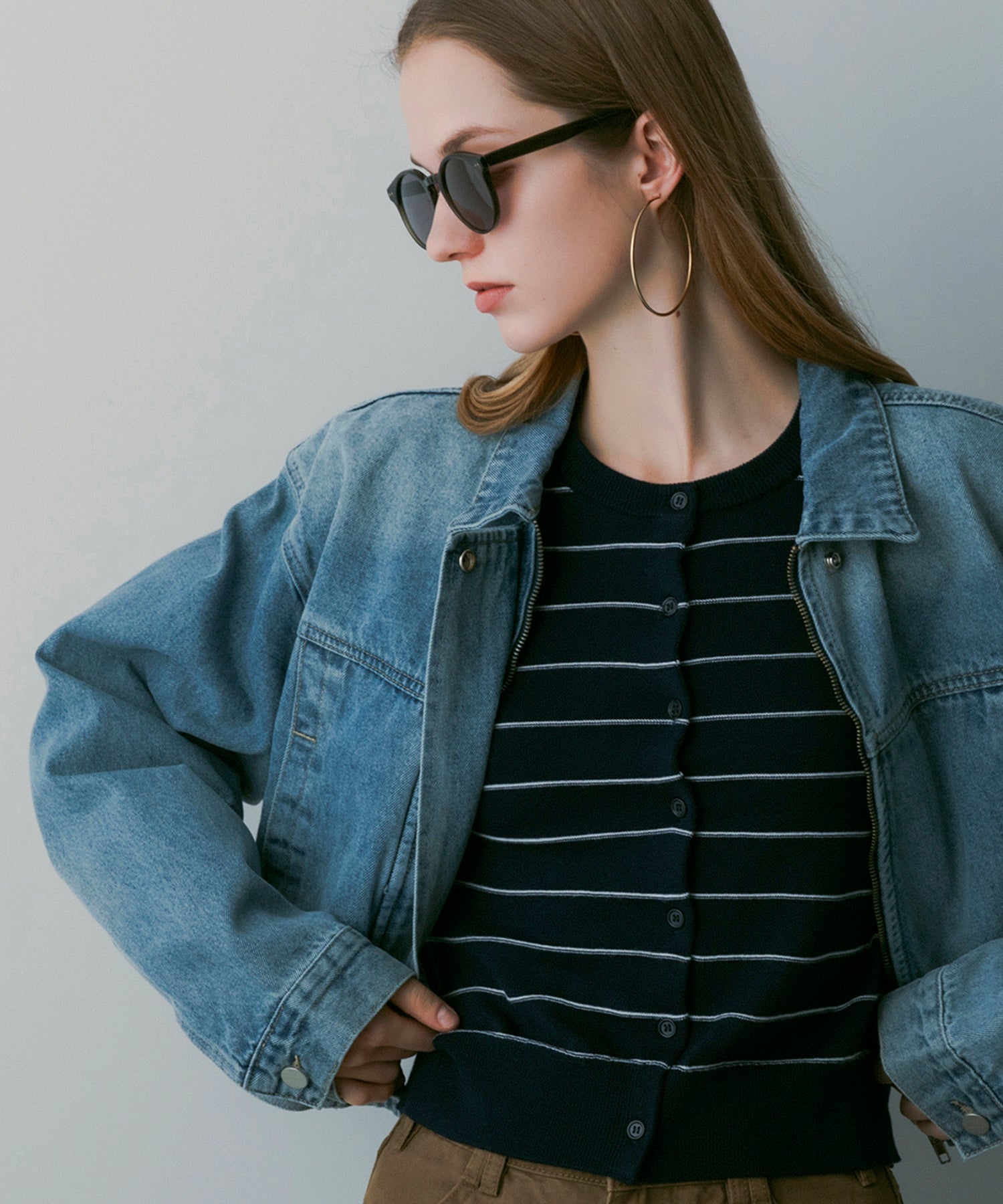 クロップドデニムジャケット