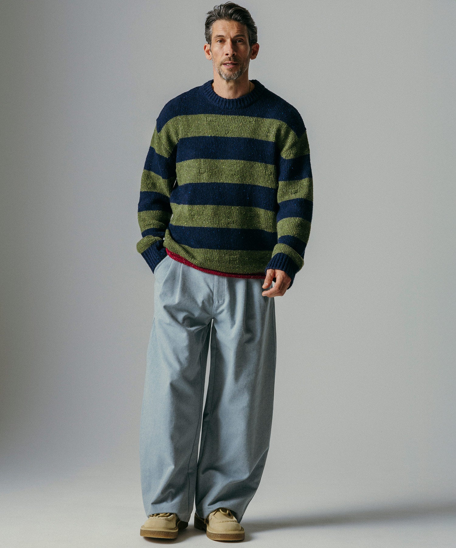 ハイウエスト ツータックワイドパンツ