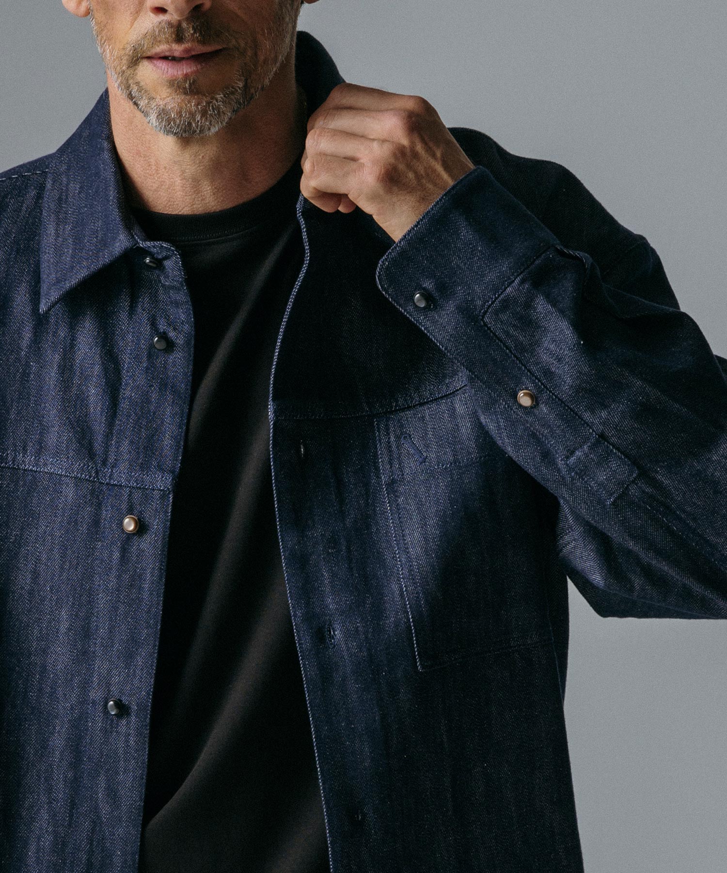 ソフトウォッシュデニム 長袖シャツ