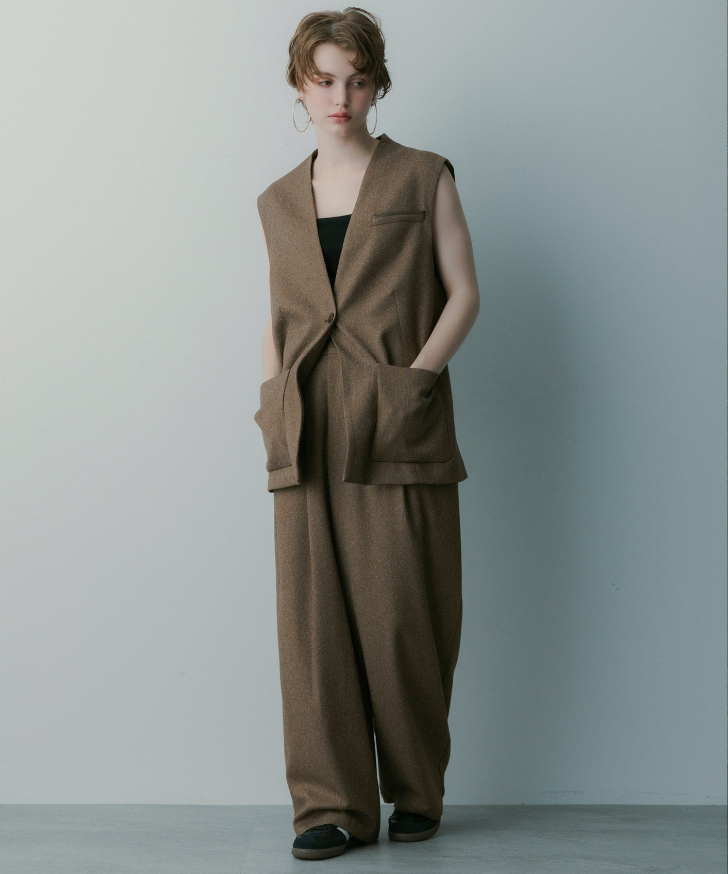 オーバーサイズ スウィッチングジレ