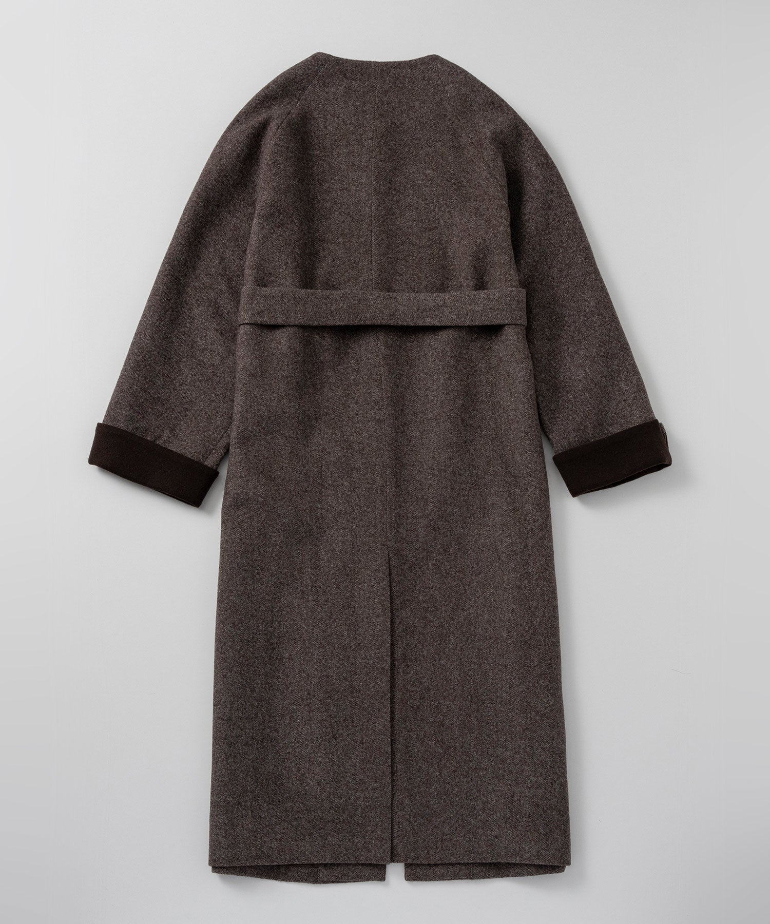 【12月中旬お届け予約商品】ヘリンボーンウールロングコート