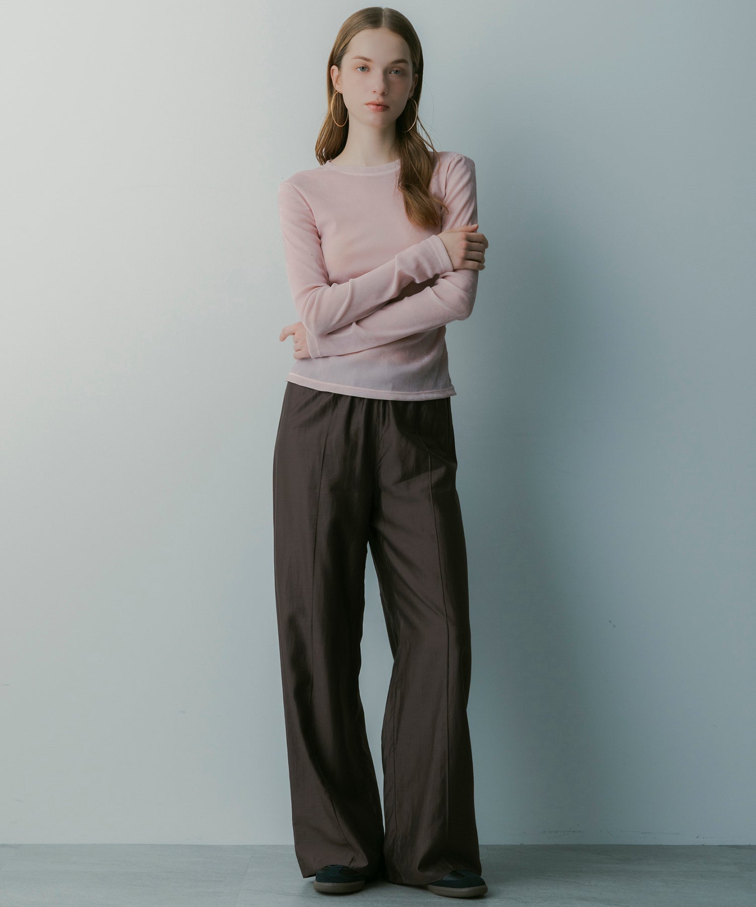 【3月中旬お届け予約商品】リラクシーワイドサテンパンツ