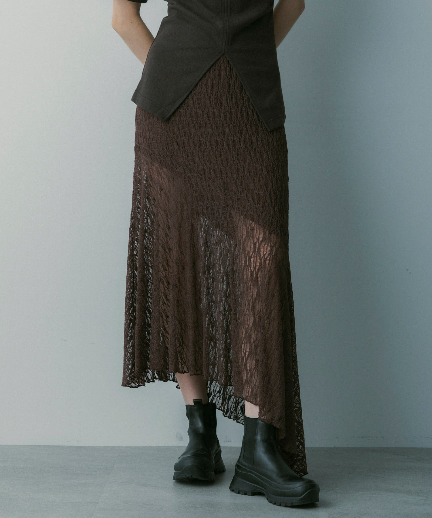 アシンメトリー レーススカート
