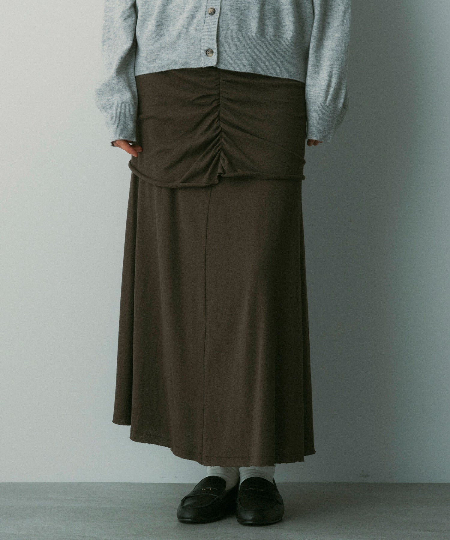 【12月中旬お届け予約商品】ドローストリングロングスカート