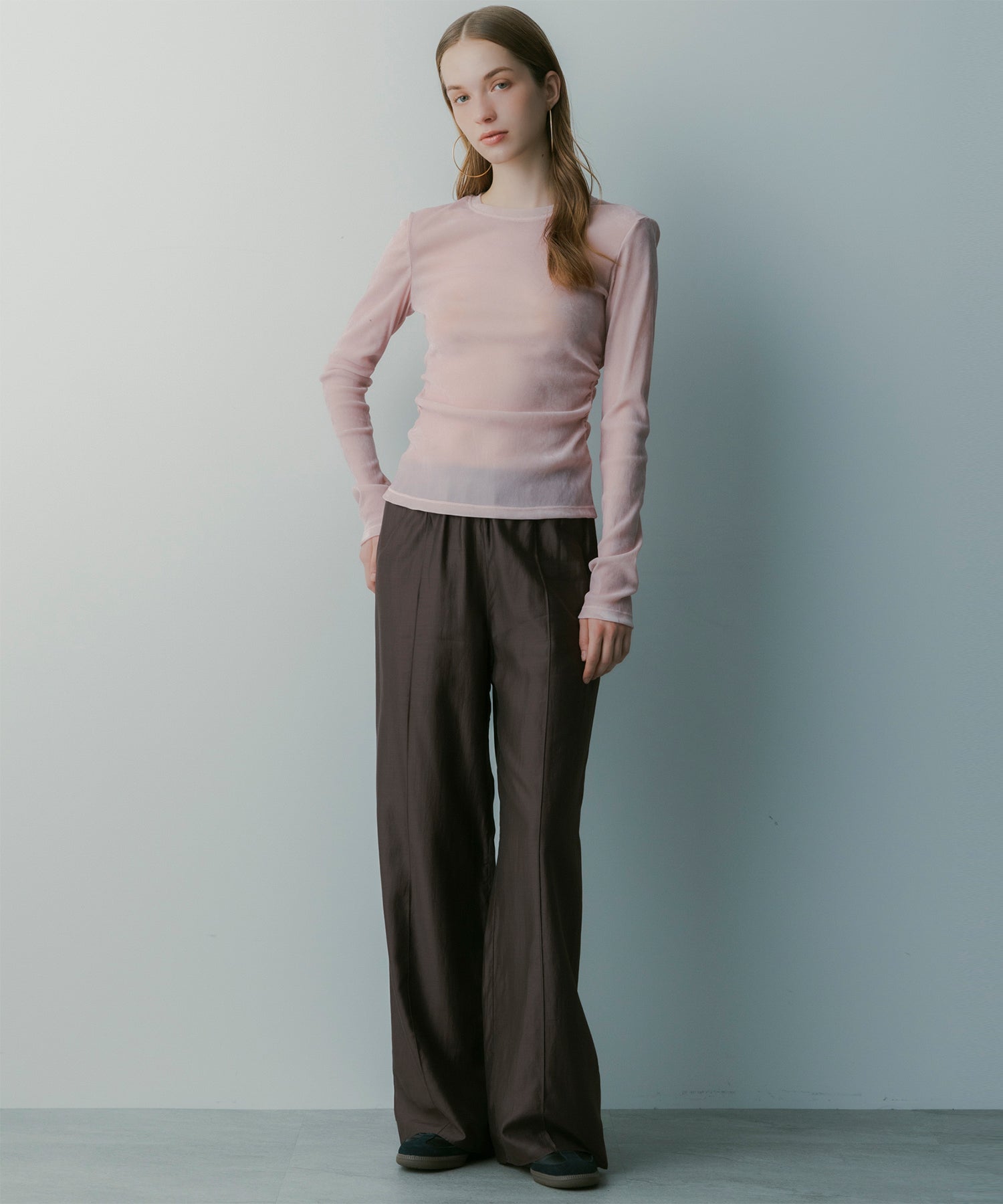 【3月中旬お届け予約商品】リラクシーワイドサテンパンツ