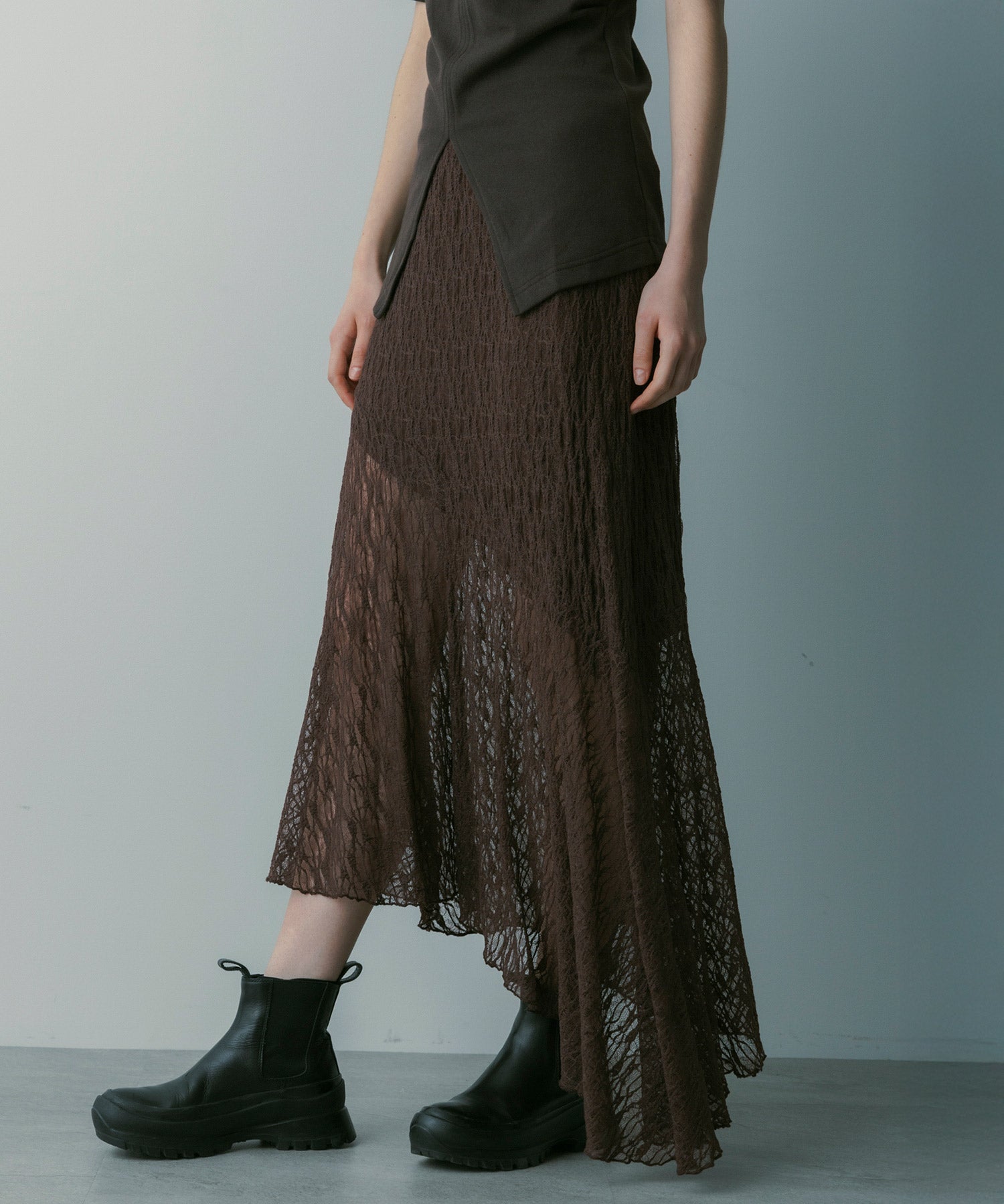アシンメトリー レーススカート