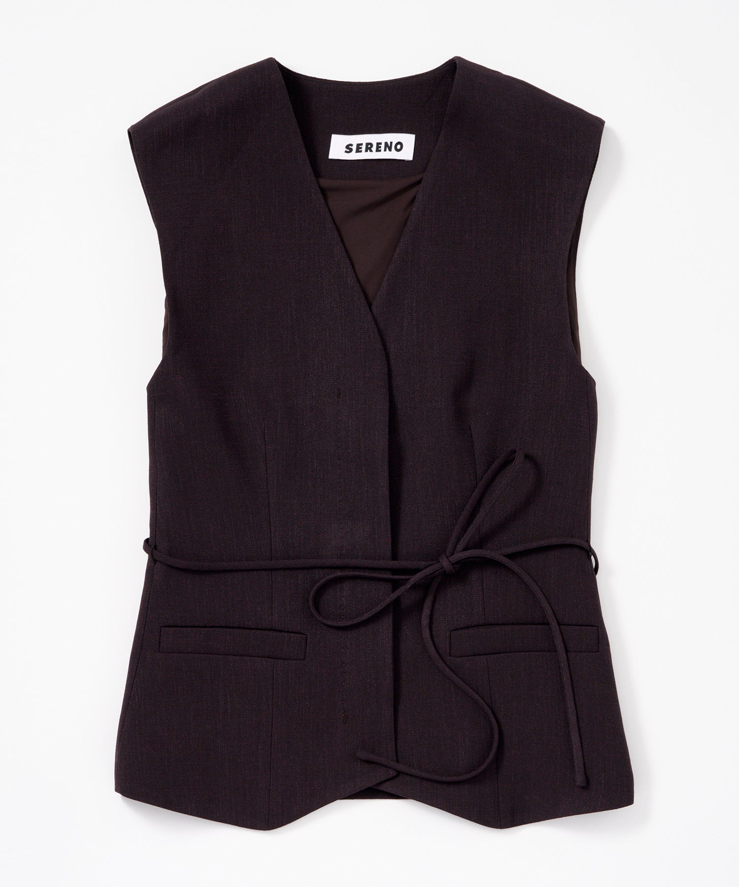 【3月中旬お届け予約商品】ノーカラー Vネックジレ