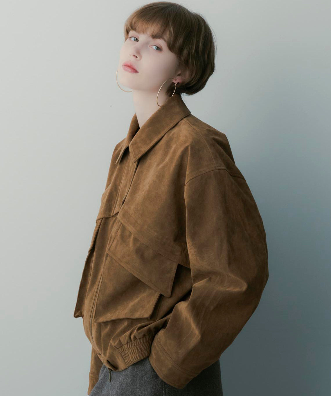 スエードライク ブルゾン