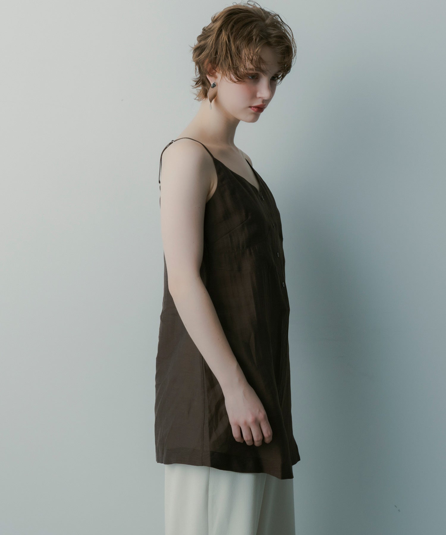 リネンブレンド キャミソールチュニック