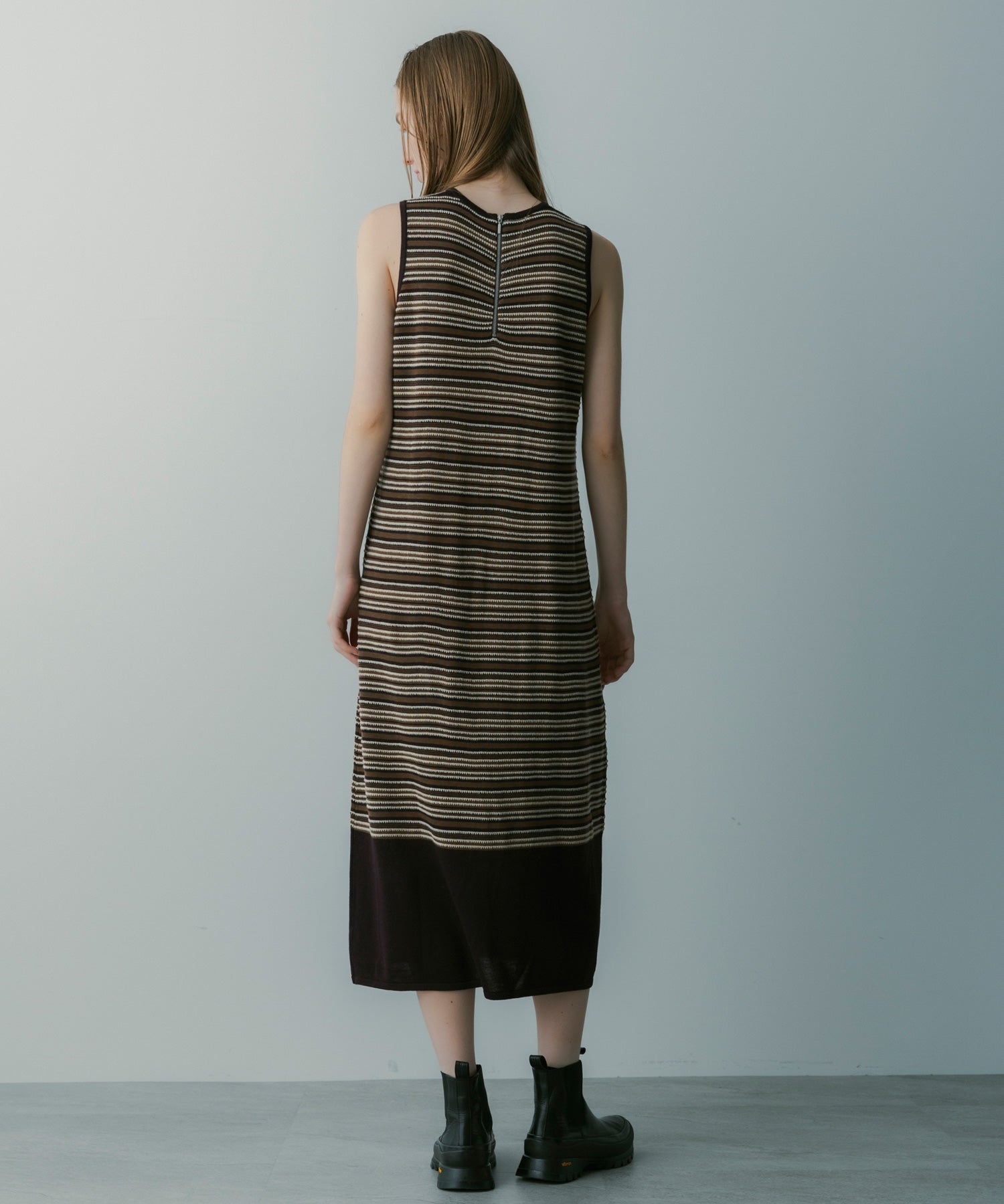 マルチボーダーニットワンピース